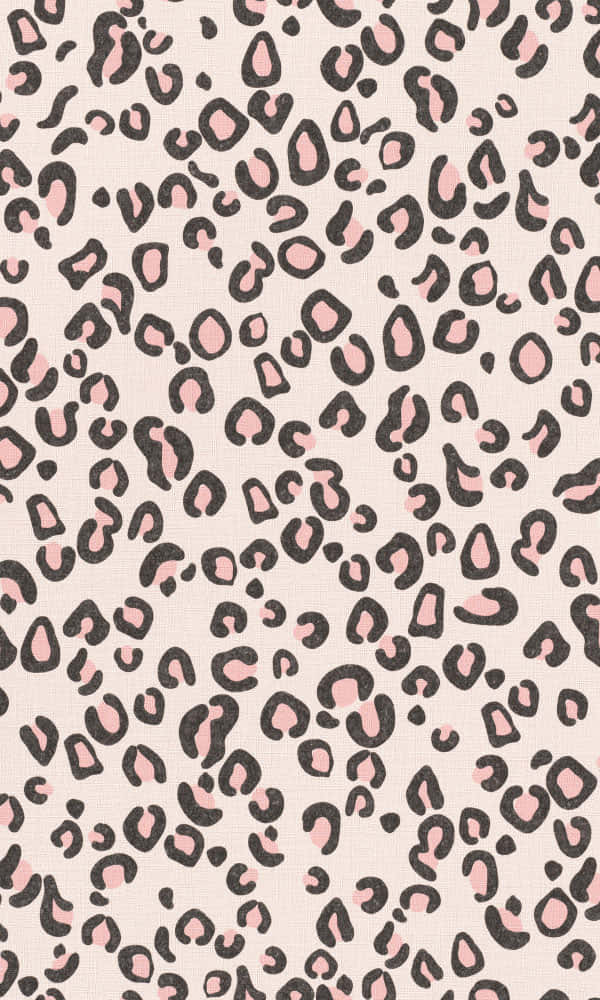 Pink Leopard Print, soft pink, black, SD Phone Wallpaper