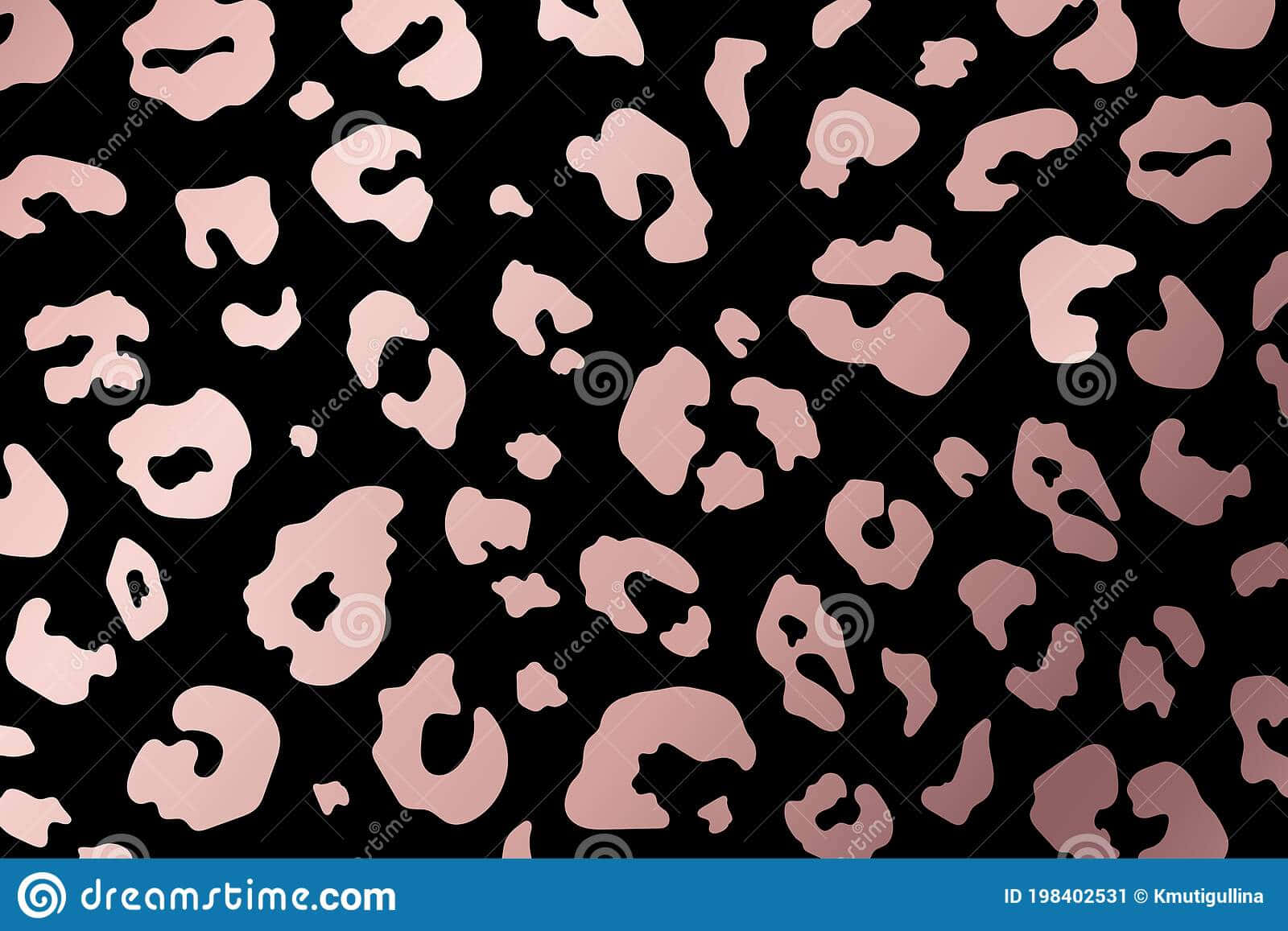 pink leopard print, gradient tones, solid black background, HD Desktop Wallpaper