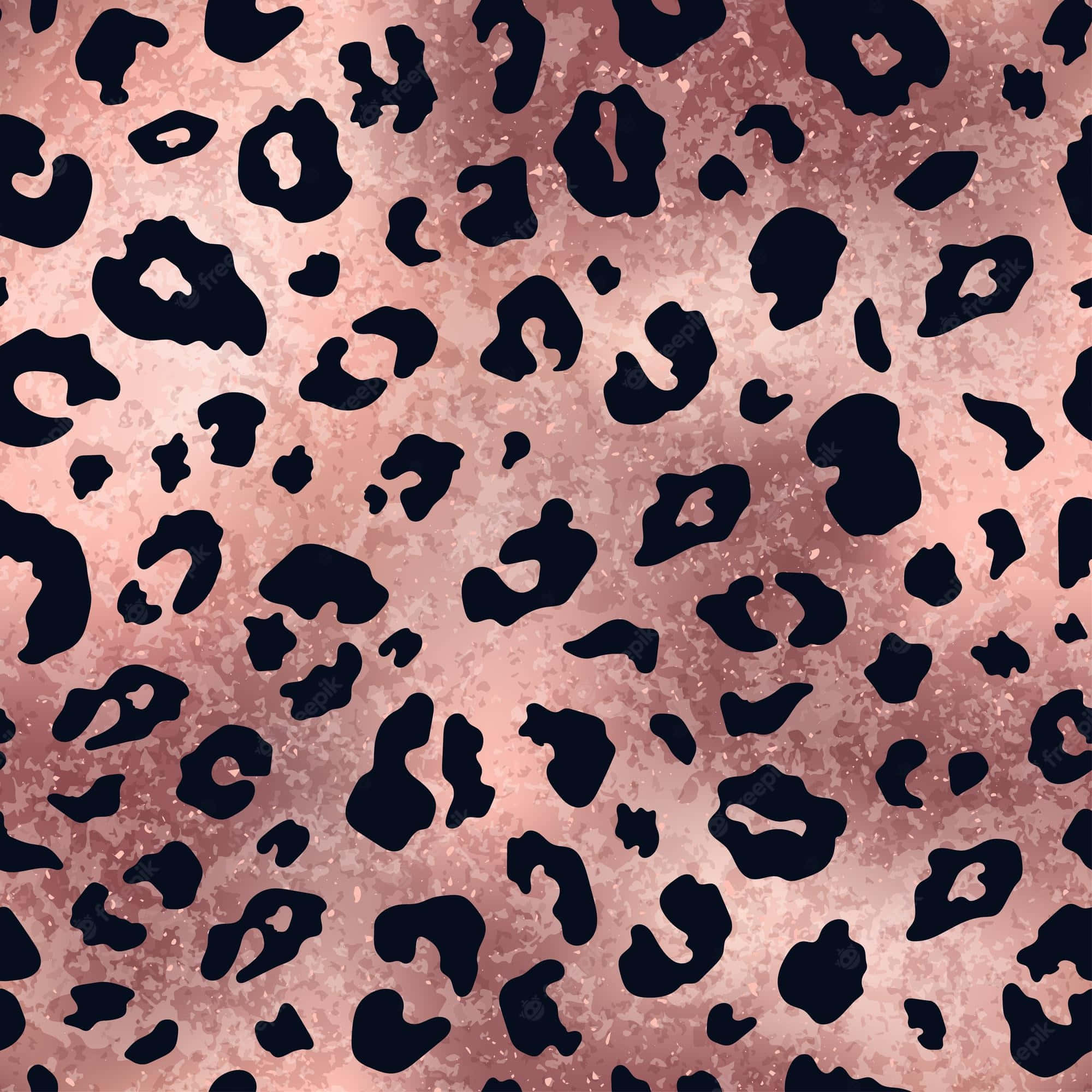 pink leopard print, black spots, textured rose gold background, Full HD Desktop Wallpaper