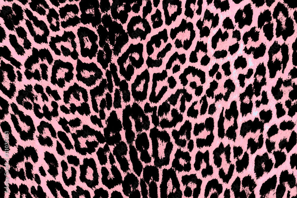 Pink Leopard Print, pink and black leopard print pattern, textured brushstroke effects, SD Desktop Wallpaper