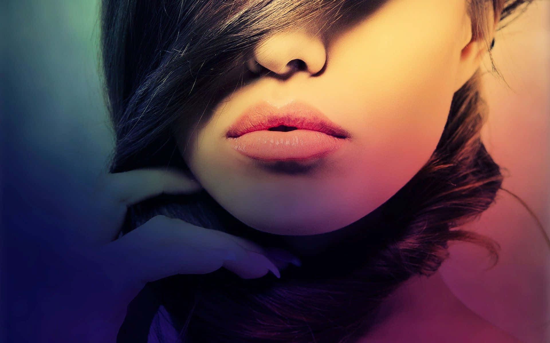 Pink Lips, 1920 x 1200, blue and pink lighting, Full HD Desktop Wallpaper