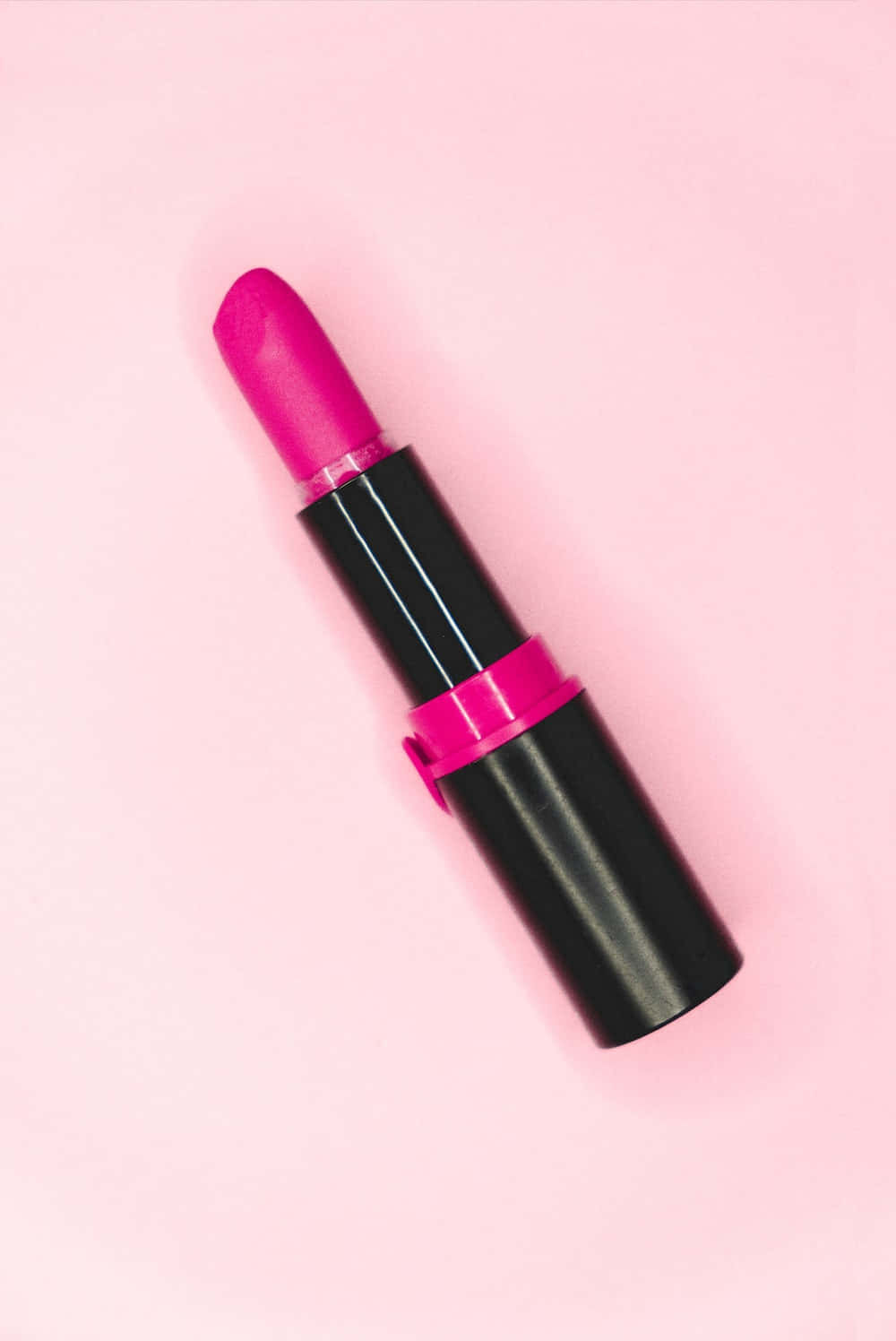 pink lipstick, black casing, soft pastel pink background, HD Phone Wallpaper