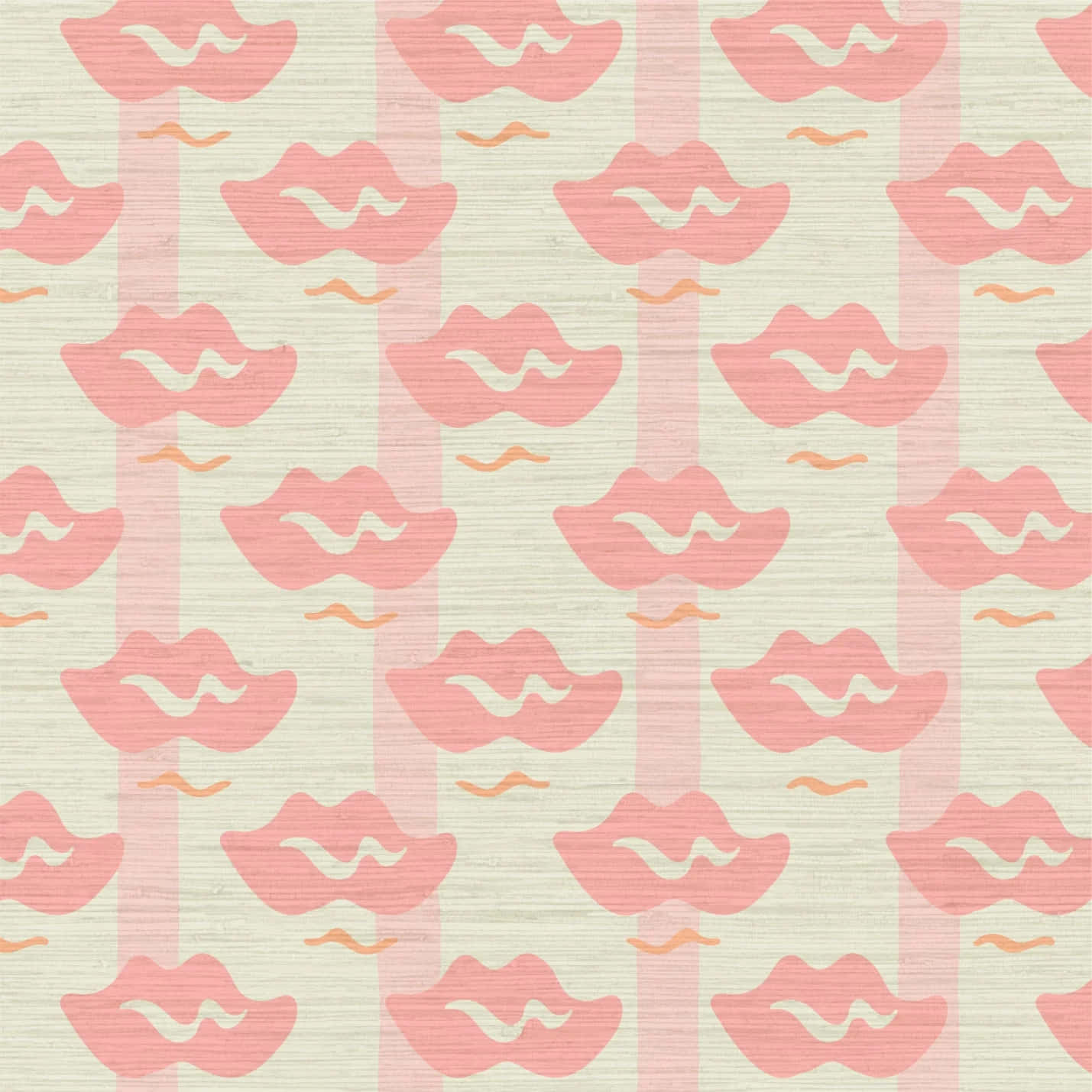 pink lips, orange mustaches, cream background, HD Desktop Wallpaper