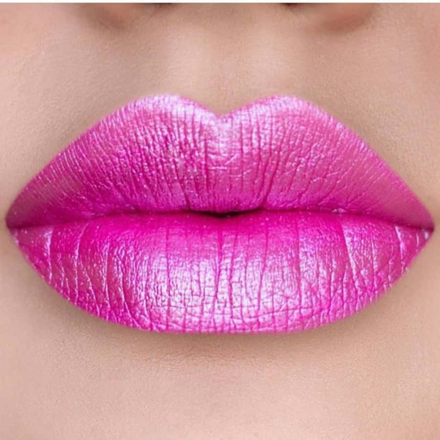 hot pink metallic lipstick, shimmering, close-up, SD Desktop Wallpaper