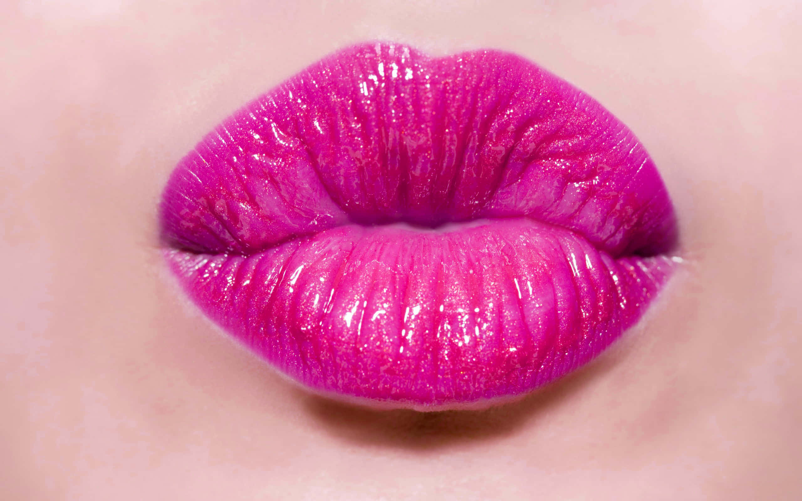 Pink Lips, glossy, magenta, 2K Desktop Wallpaper