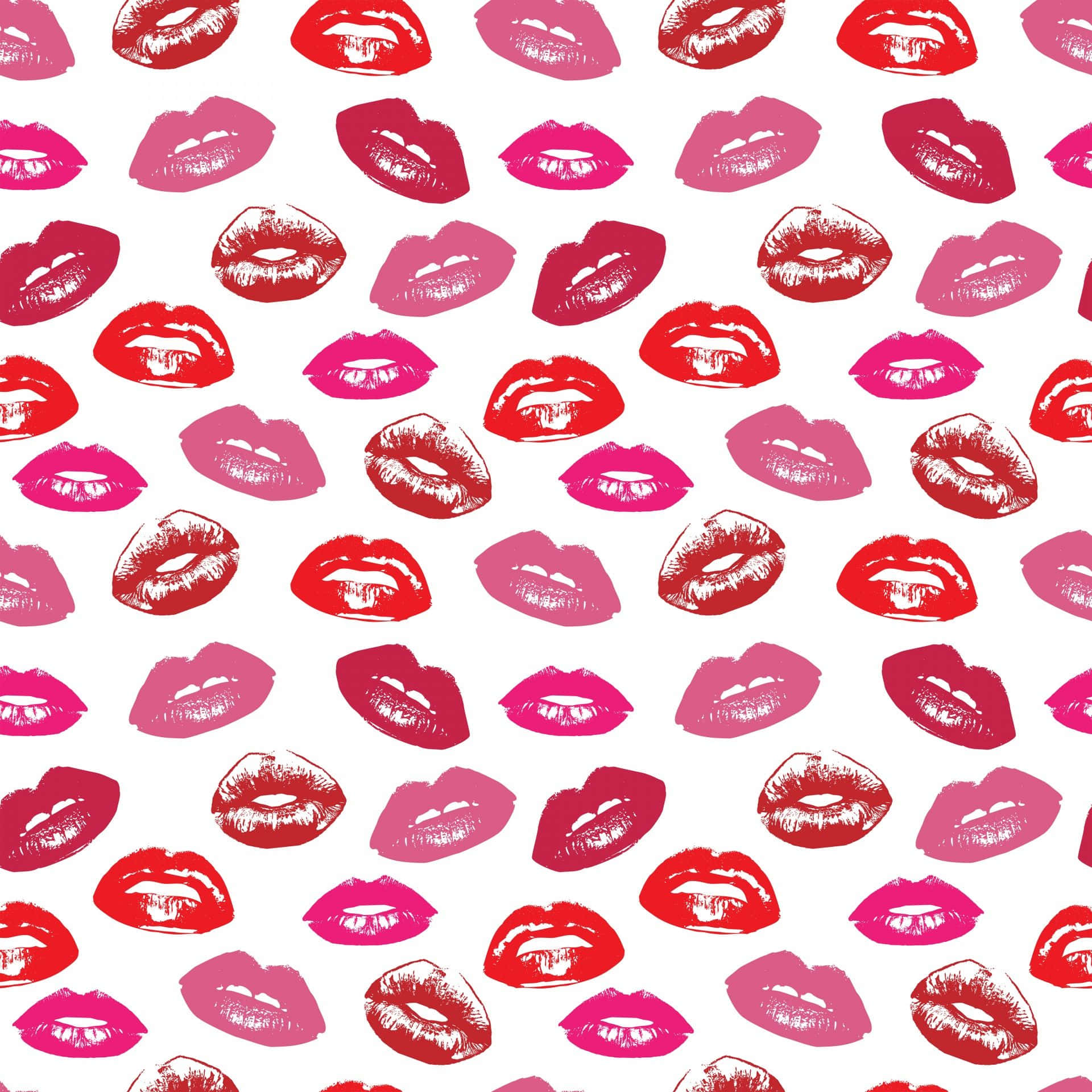 pink lips, red and pink lips, clean white background, Full HD Desktop Wallpaper