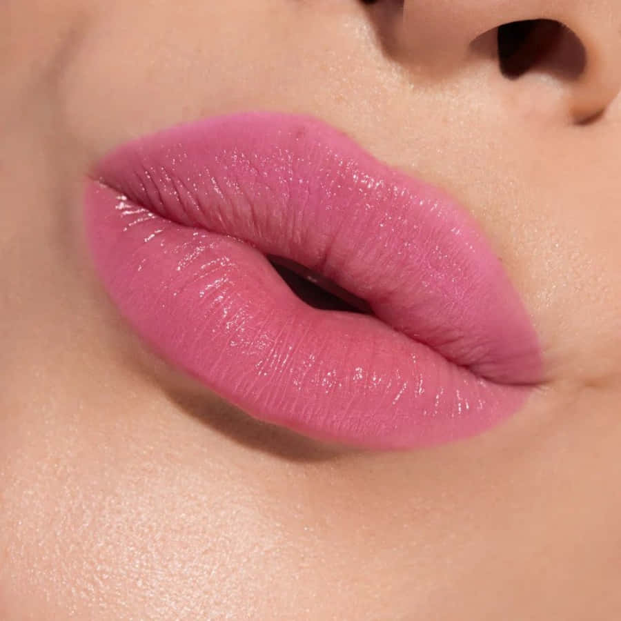 Pink Lipstick, glossy pink lips, subtle sheen, SD Desktop Wallpaper