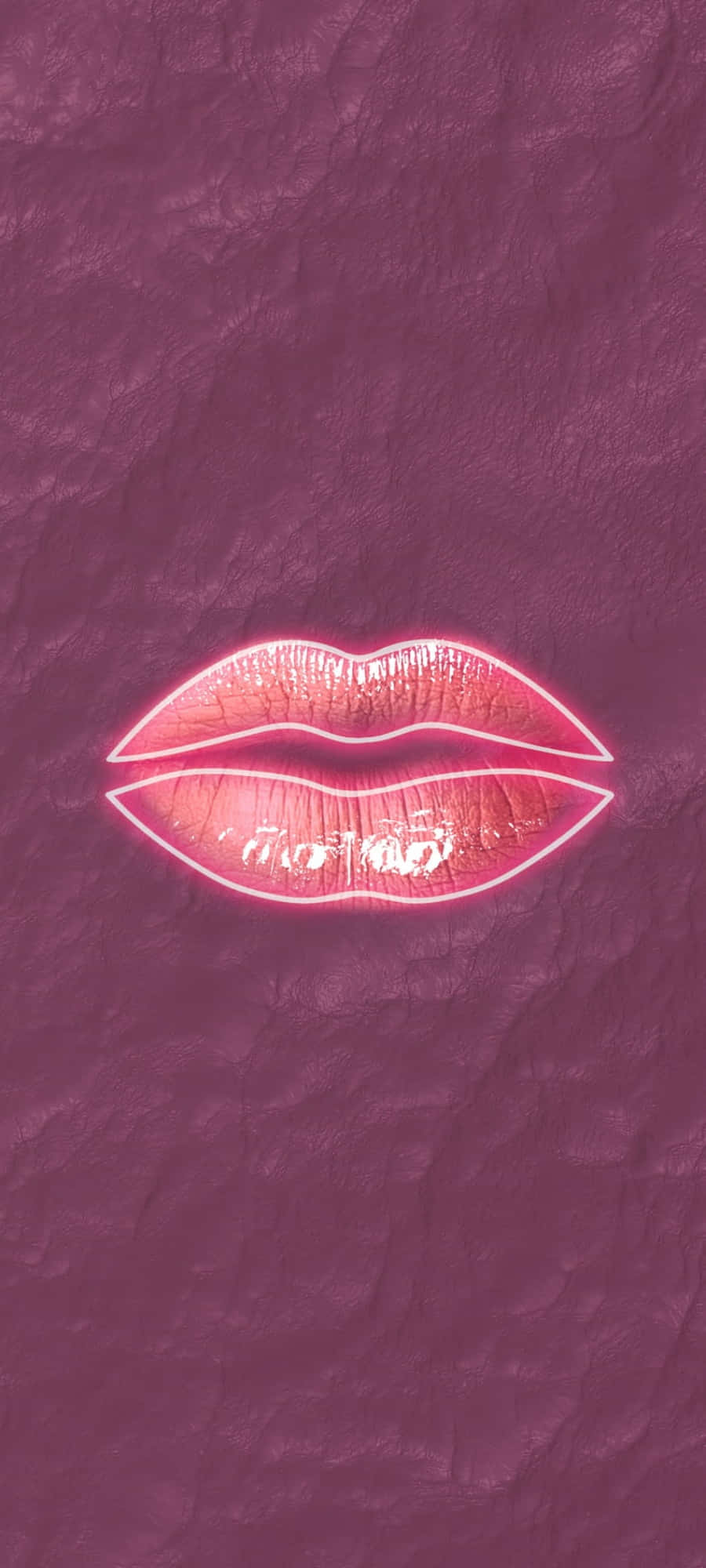 Pink Lipstick, glowing pink neon lips, glitter texture, Full HD Phone Wallpaper