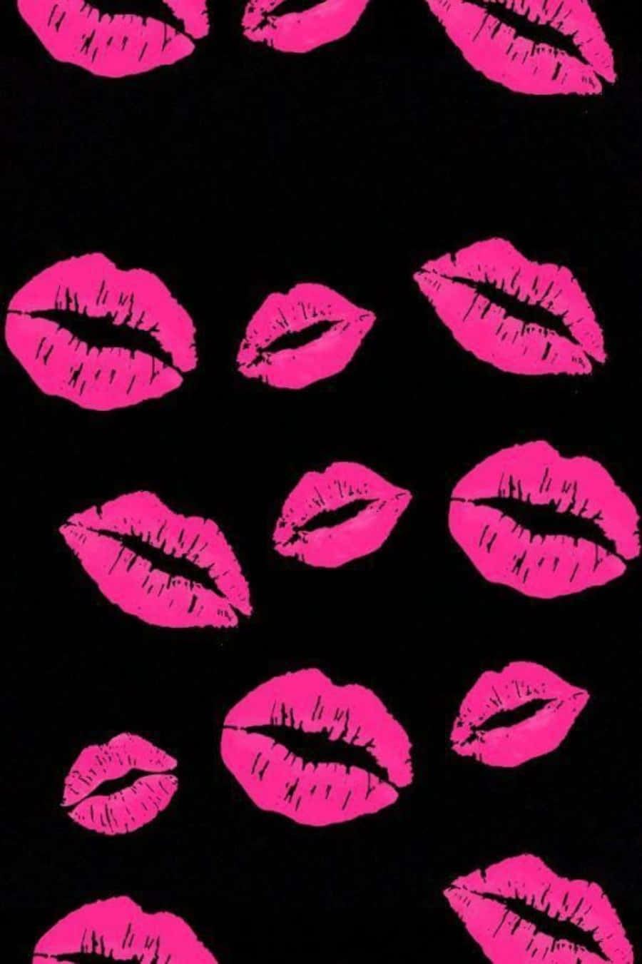 Pink Lipstick, vibrant pink lipstick, stark black background, HD Phone Wallpaper