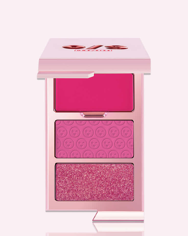 pink makeup palette, matte blush, smiley face blush, SD Phone Wallpaper