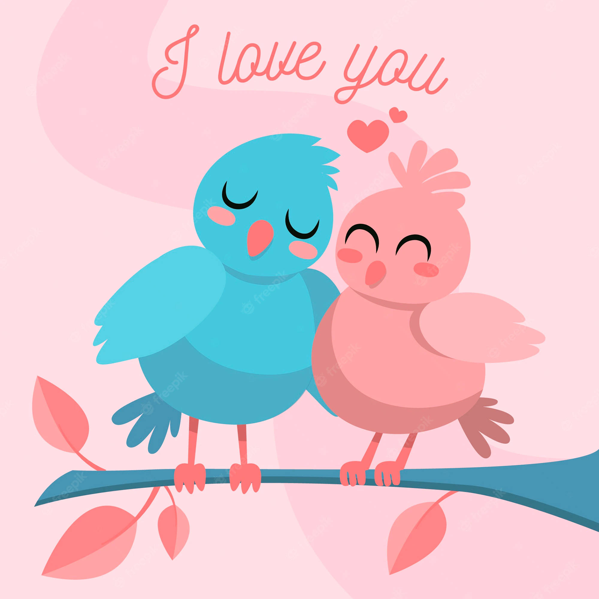 Pink And Blue Love Birds, blue bird, pink bird, Full HD Desktop Wallpaper