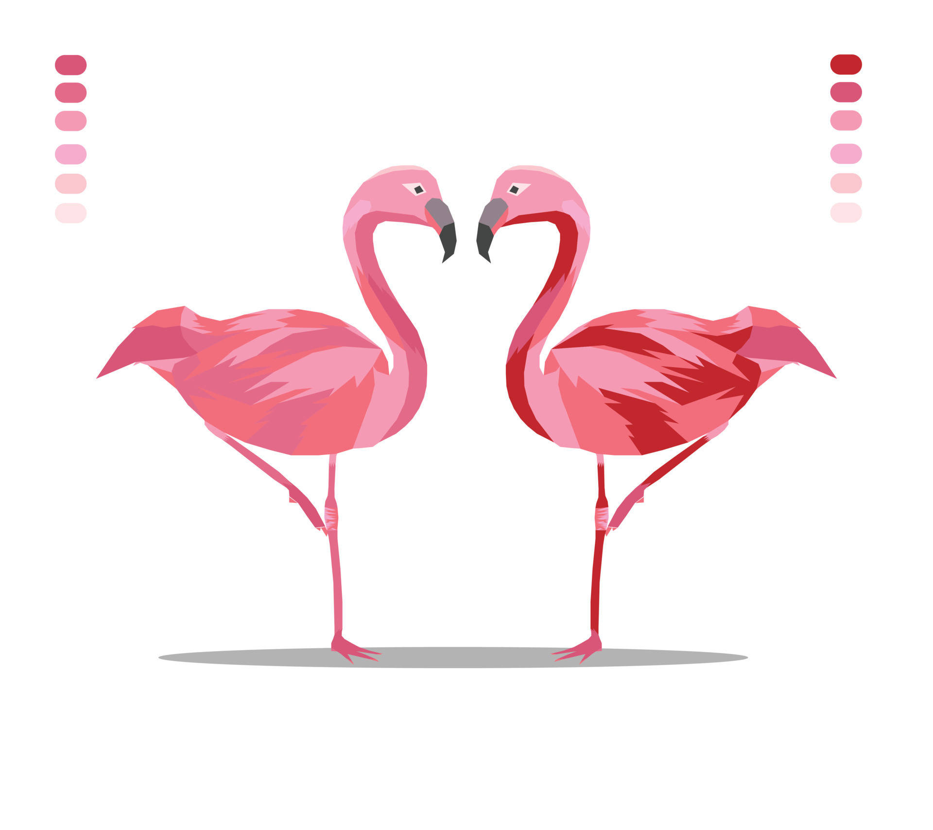 Loving Pink Flamingo Birds, pink flamingos, curved necks, Full HD Desktop Wallpaper