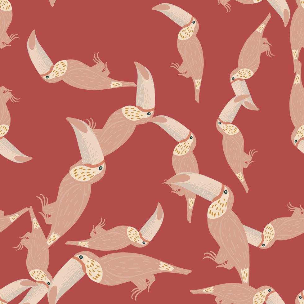 pale pink bird pattern, stylized pink toucans, spotted chests, SD Desktop Wallpaper