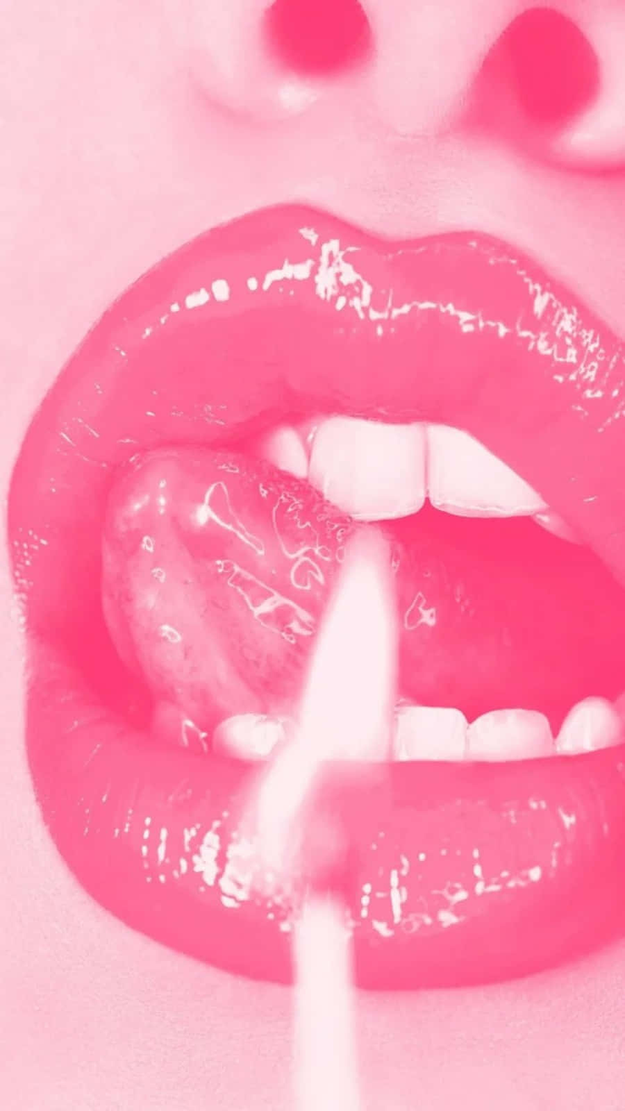 glossy pink lips, lit cigarette, smoke curling upward, HD Phone Wallpaper