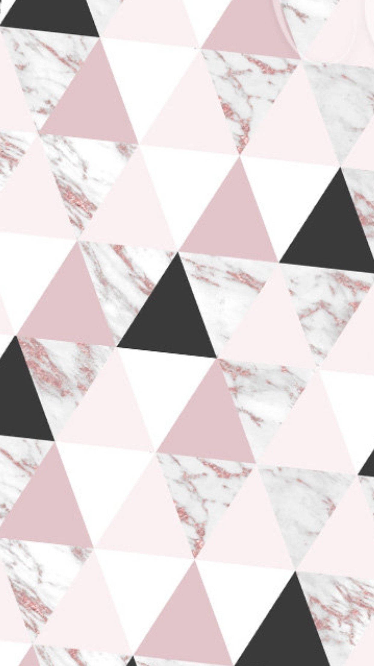 Pink Marble, black triangles, marble texture, Full HD Phone Wallpaper