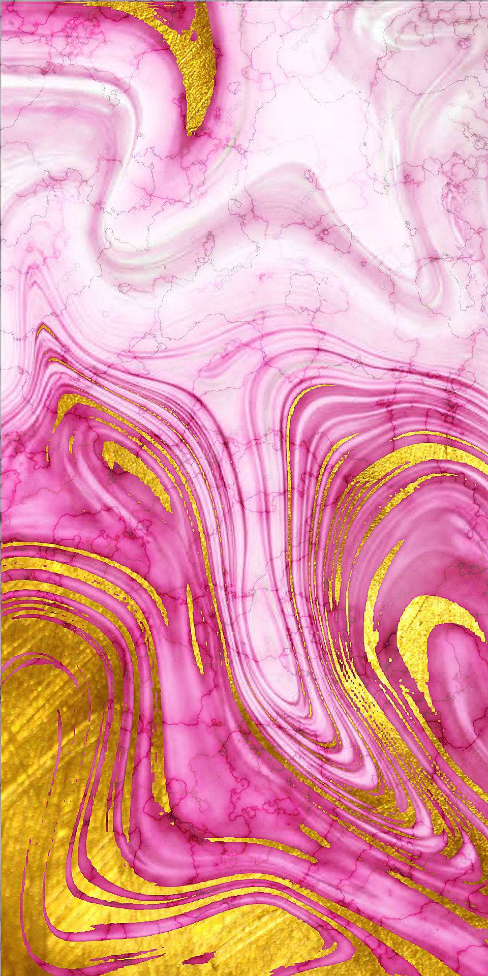 pink gold marble, vibrant pink, gold swirls, Full HD Phone Wallpaper