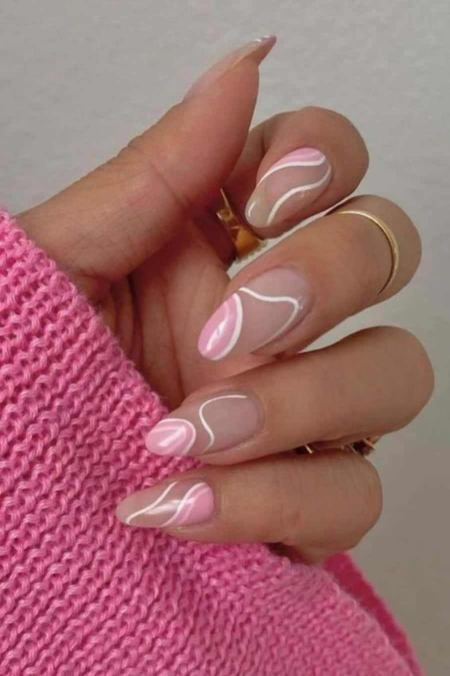 pink knit sleeve, soft pink and white abstract swirls, gold rings, HD Phone Wallpaper