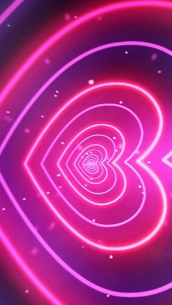 Pink Neon Aesthetic, neon pink, heart-shaped tunnel, SD Phone Wallpaper