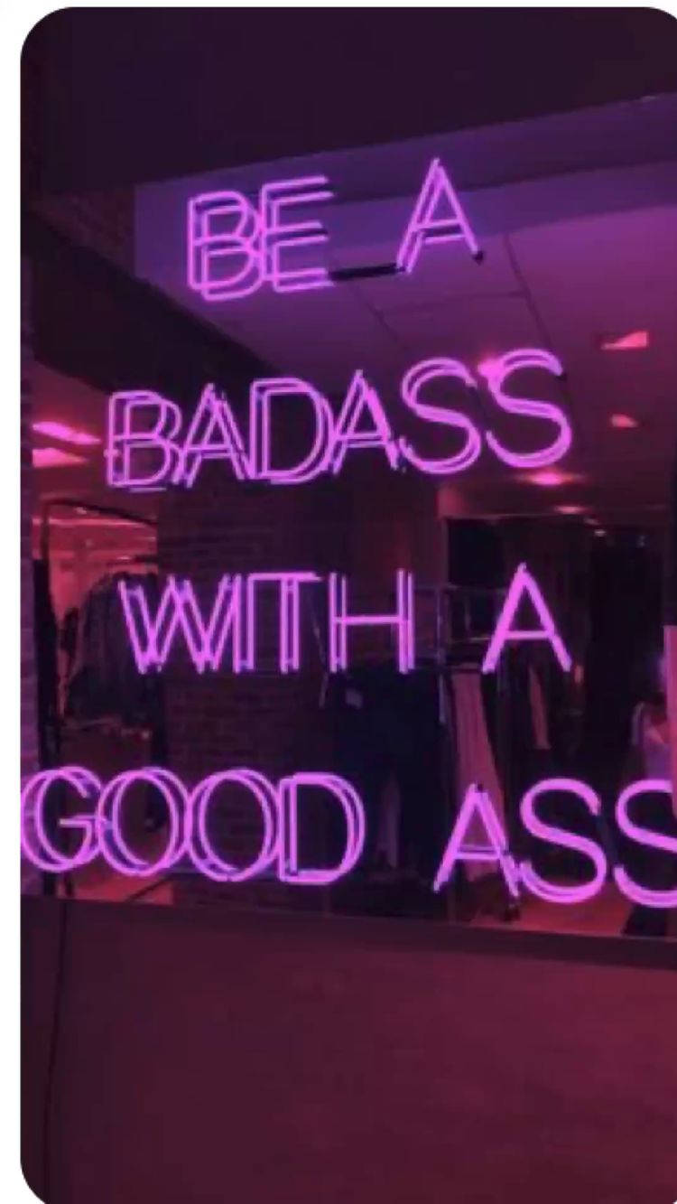 Pink Neon Aesthetic, vibrant purple neon sign, be a badass with a good ass, HD Phone Wallpaper