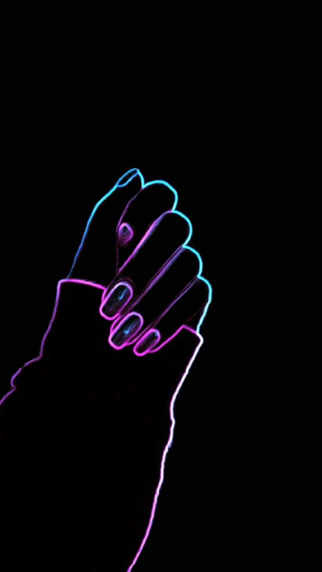 Pink Neon Aesthetic, neon blue, purple, Full HD Phone Wallpaper