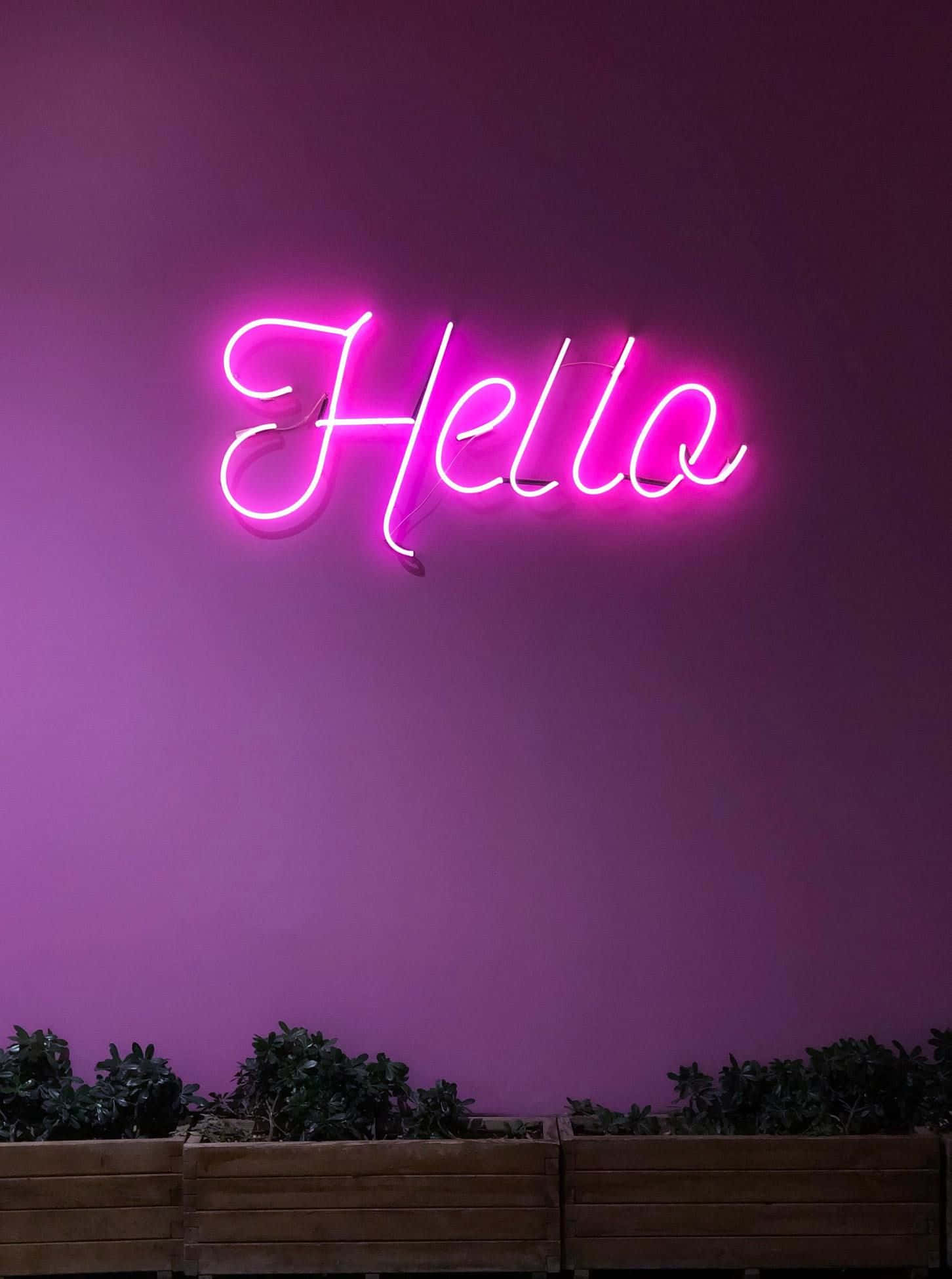 Cute Neon Pink, Hello, glowing pink neon sign, Full HD Phone Wallpaper