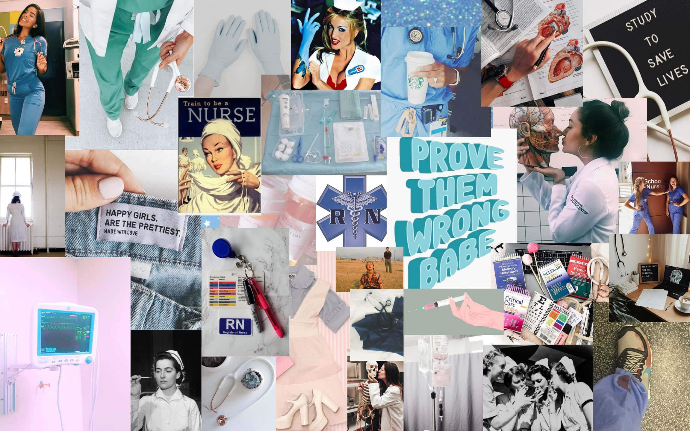 nurse aesthetic, scrubs, stethoscopes, Full HD Desktop Wallpaper