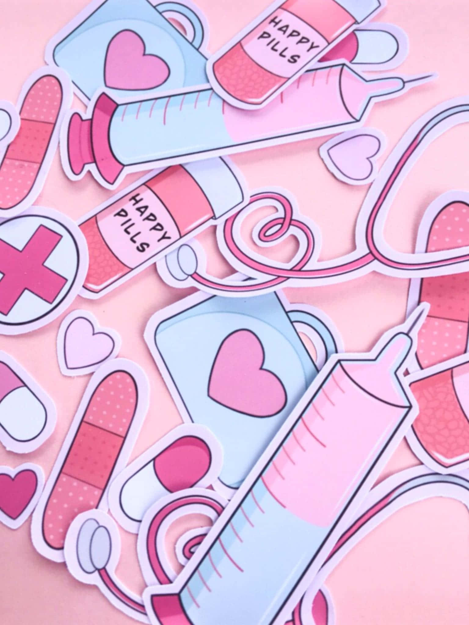 Pink Nurse Aesthetic, pastel pink, blue, Full HD Phone Wallpaper