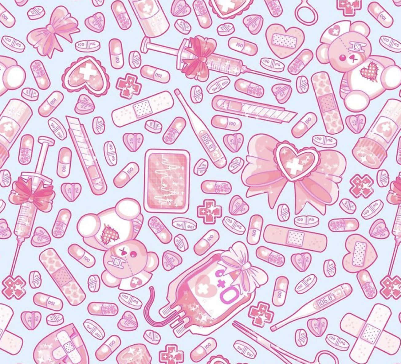 pastel pink, medical-themed, syringes, HD Desktop Wallpaper