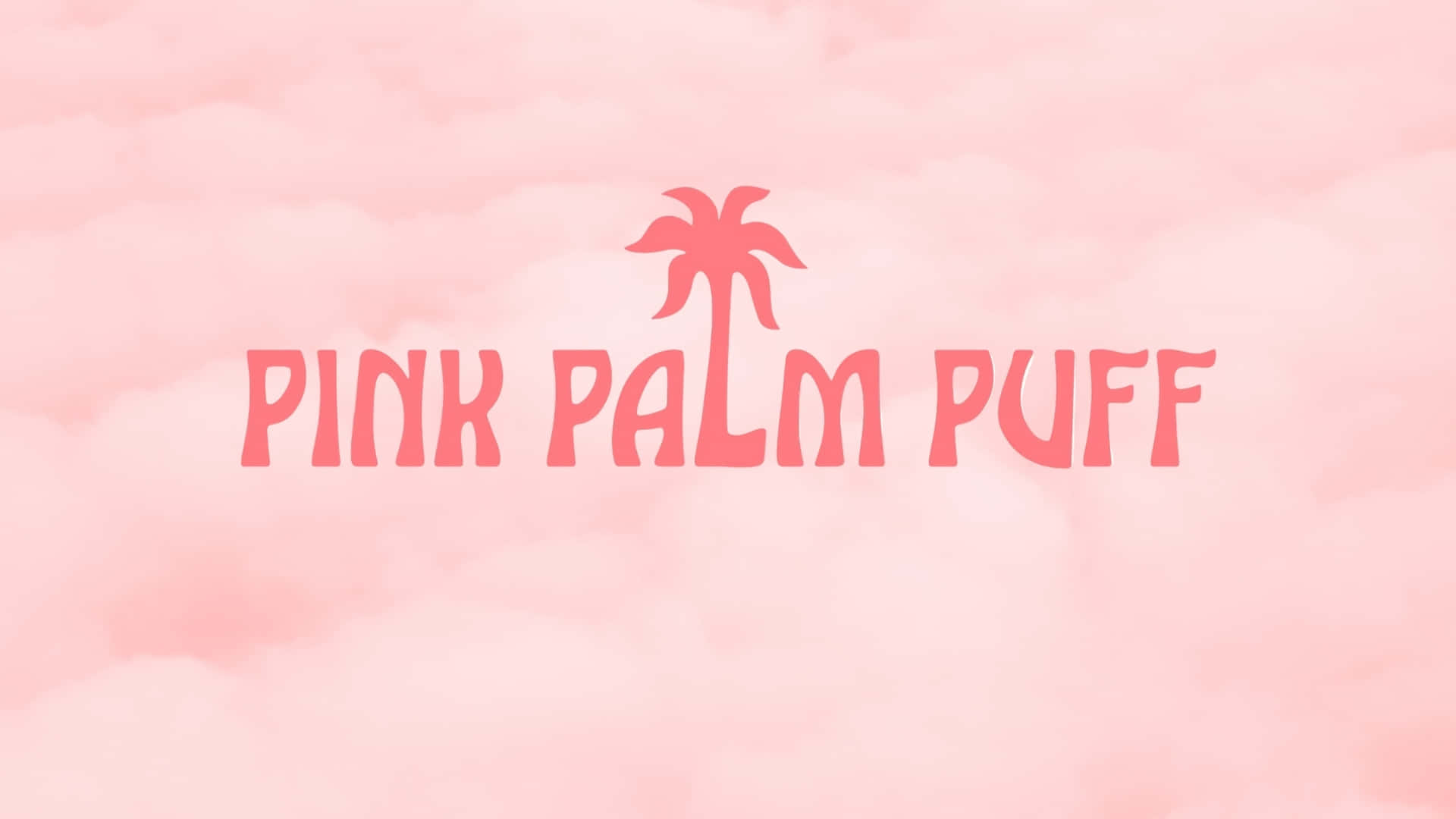 Pink Palm Puff, pink palm tree logo, text pink palm puff, Full HD Desktop Wallpaper