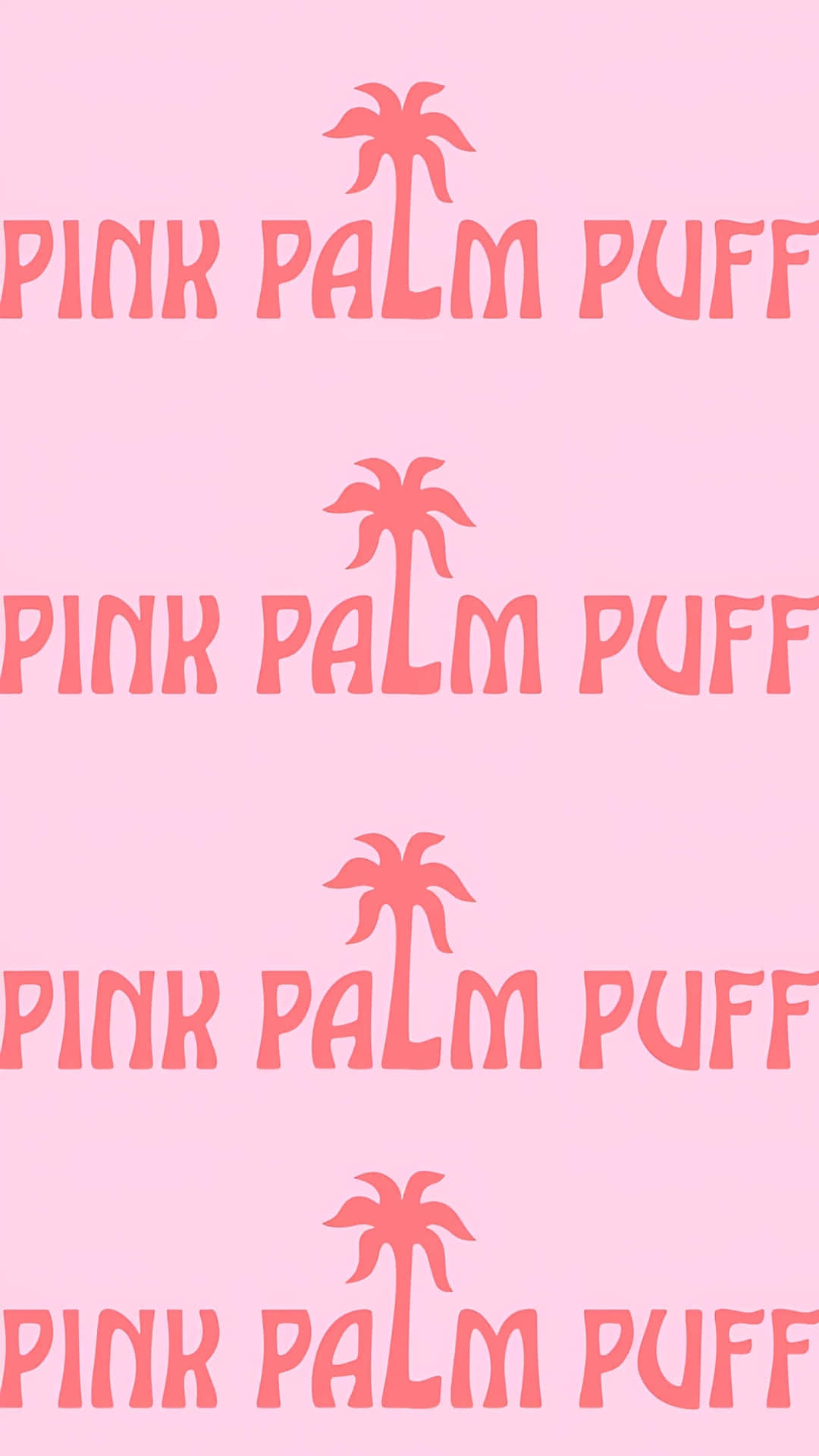 Pink Palm Puff, pink palm tree logo, bold text, Full HD Phone Wallpaper