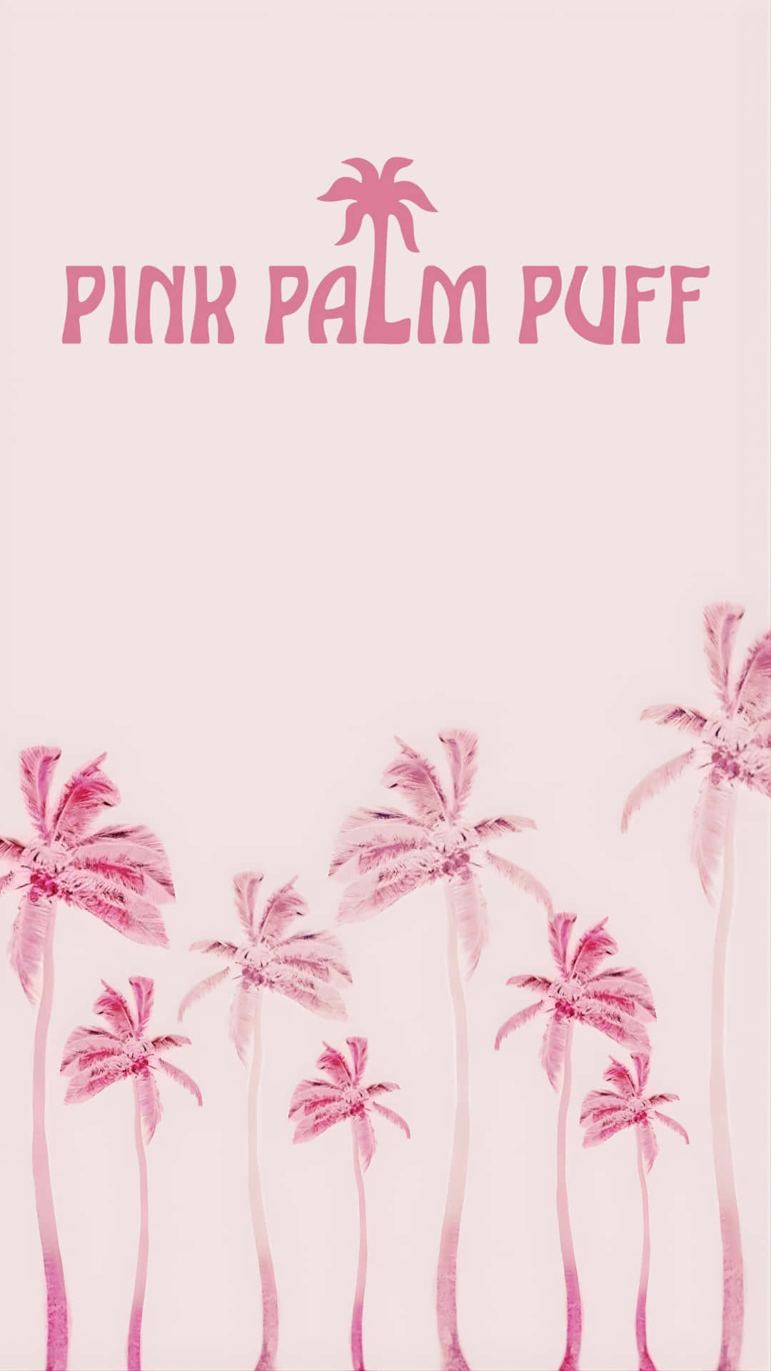 Pink Palm Puff, pink palm trees, soft pink background, Full HD Phone Wallpaper