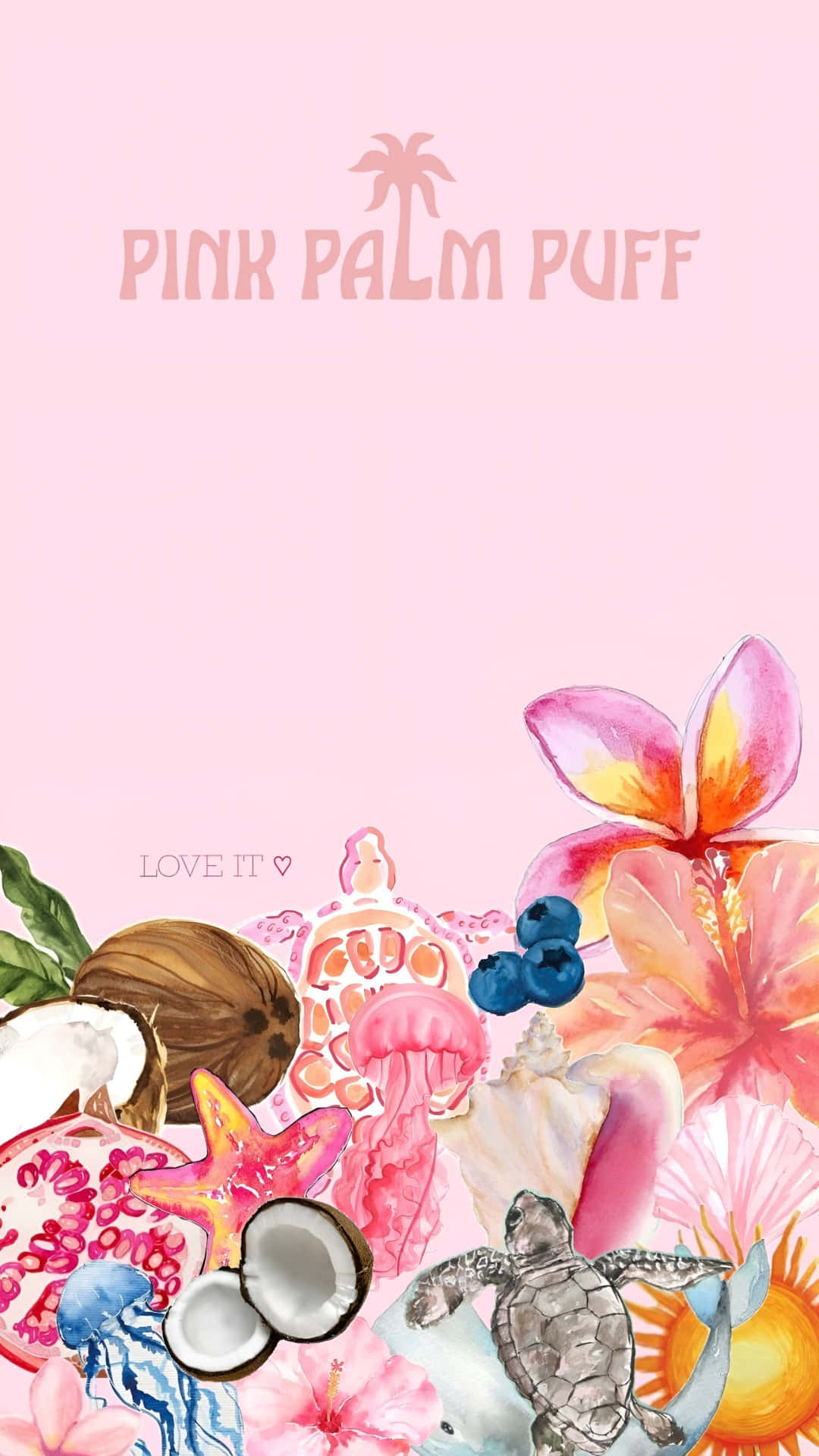 Pink Palm Puff, pastel pink, tropical flowers, Full HD Phone Wallpaper