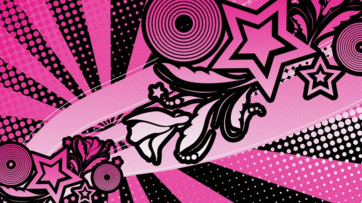 abstract pink black pattern, vibrant pink, black, SD Desktop Wallpaper