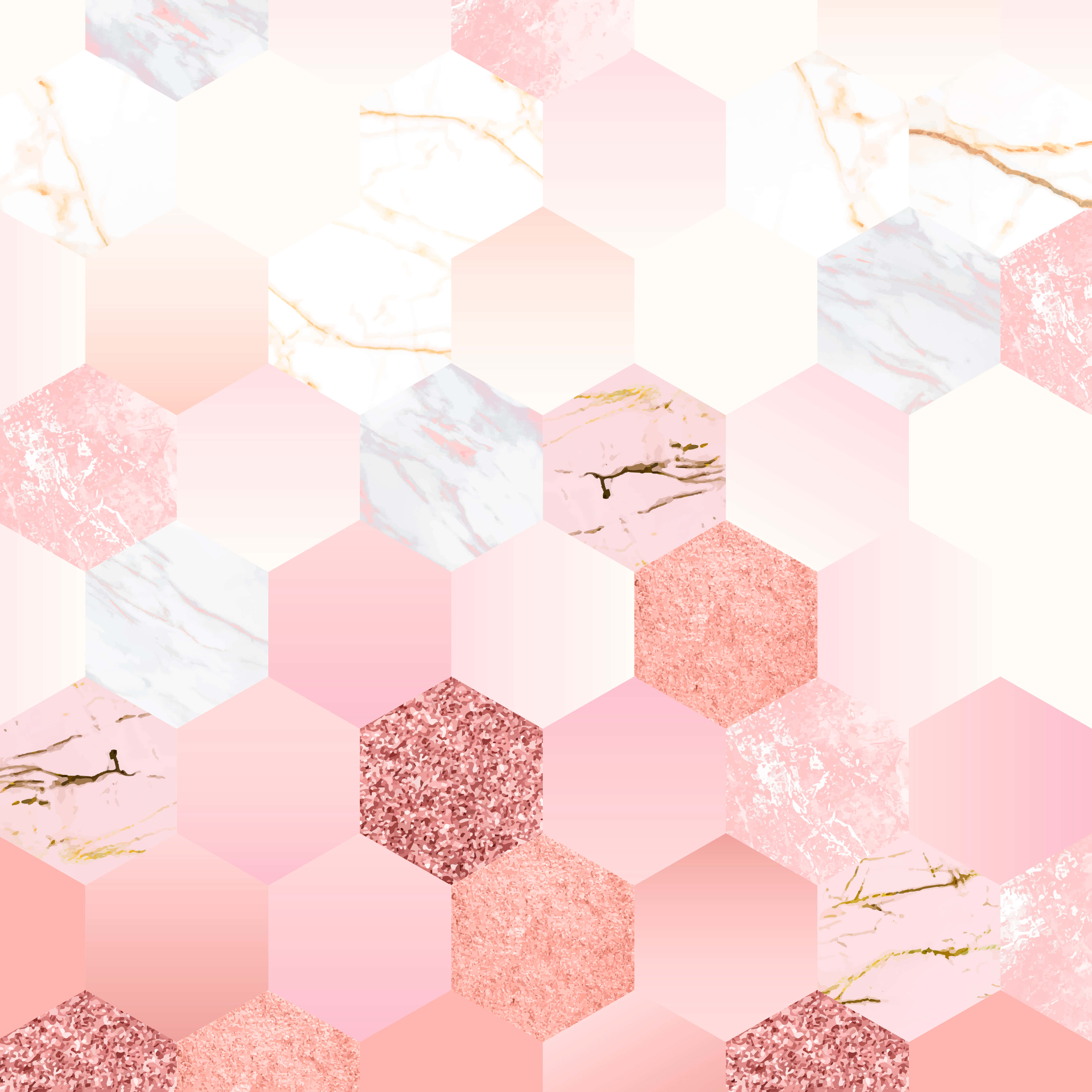Pink Pattern, hexagonal tiles, soft pink, 4K Desktop Wallpaper