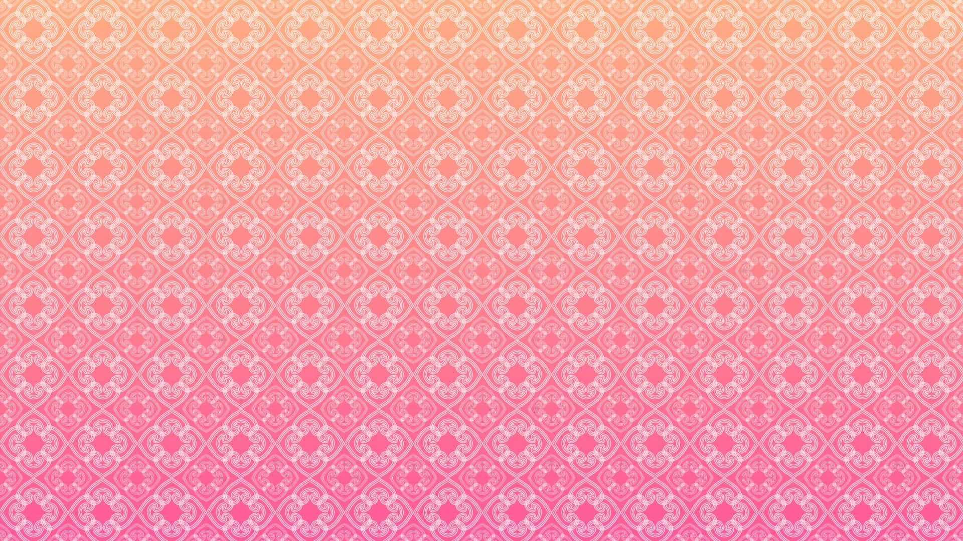 pink pattern, peach to pink gradient, repeating ornate geometric patterns, Full HD Desktop Wallpaper
