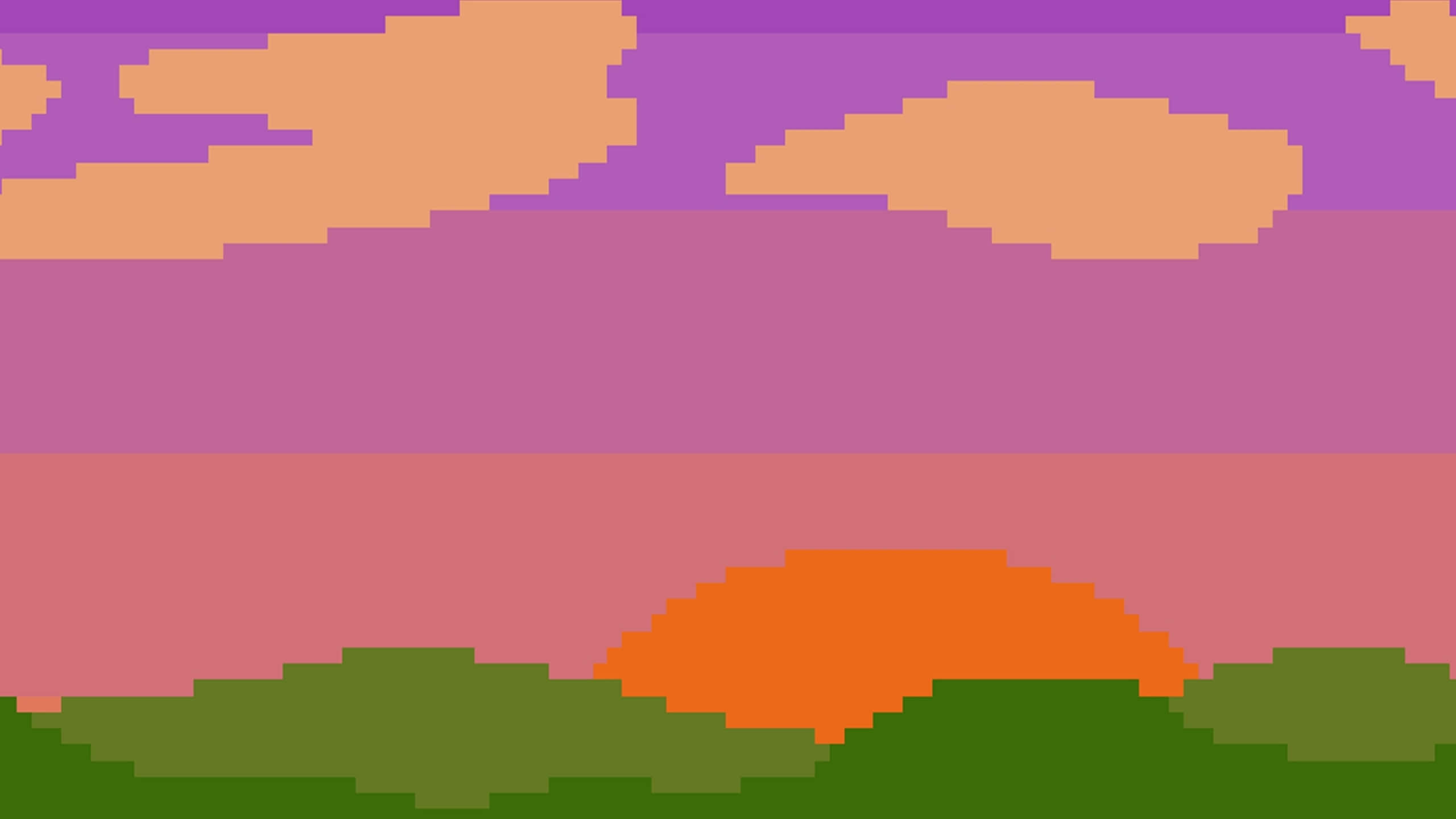 pink pixel art, 2560 x 1440, pixelated sunset, 2K Desktop Wallpaper