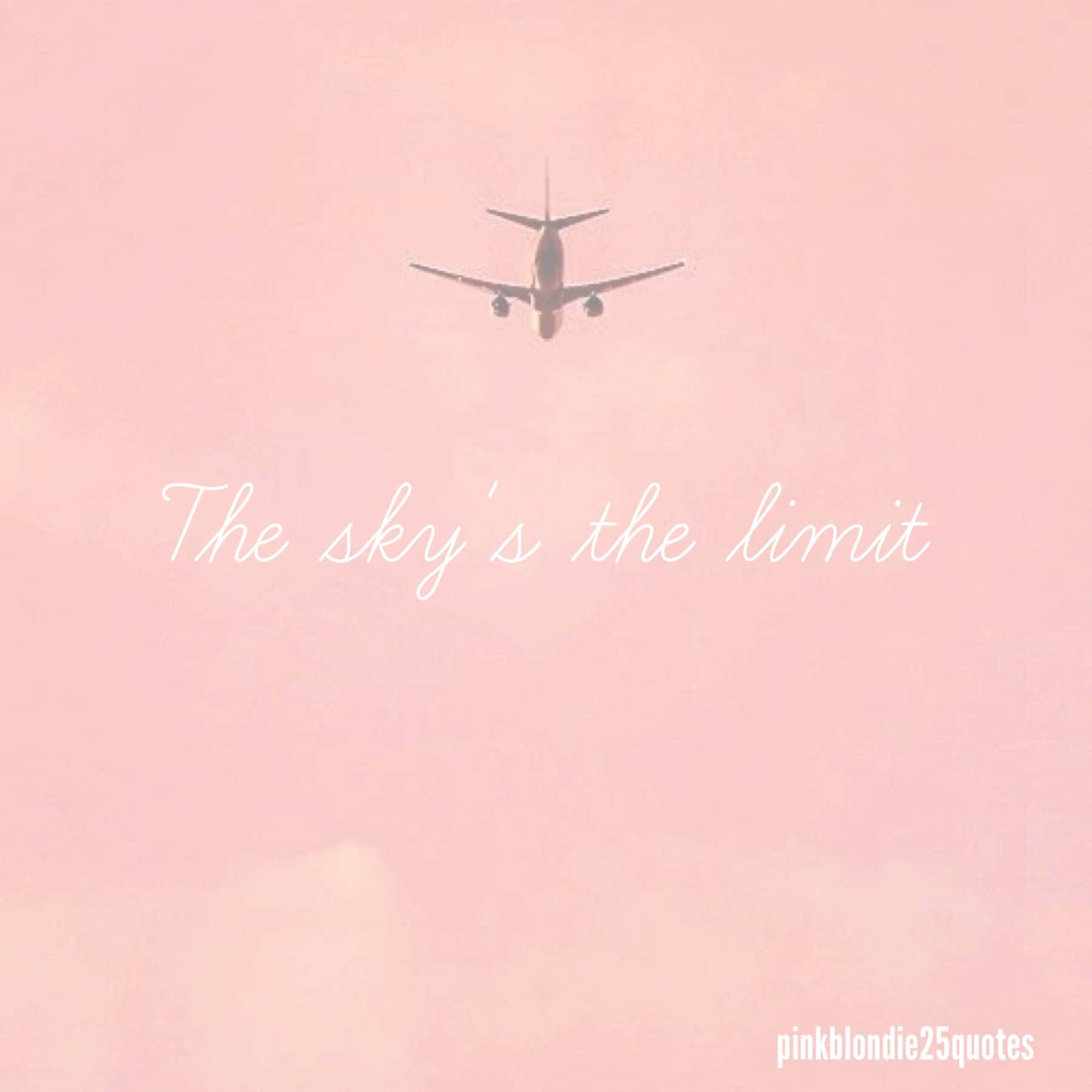 Pink Plane, soft pink sky, The sky's the limit, HD Desktop Wallpaper