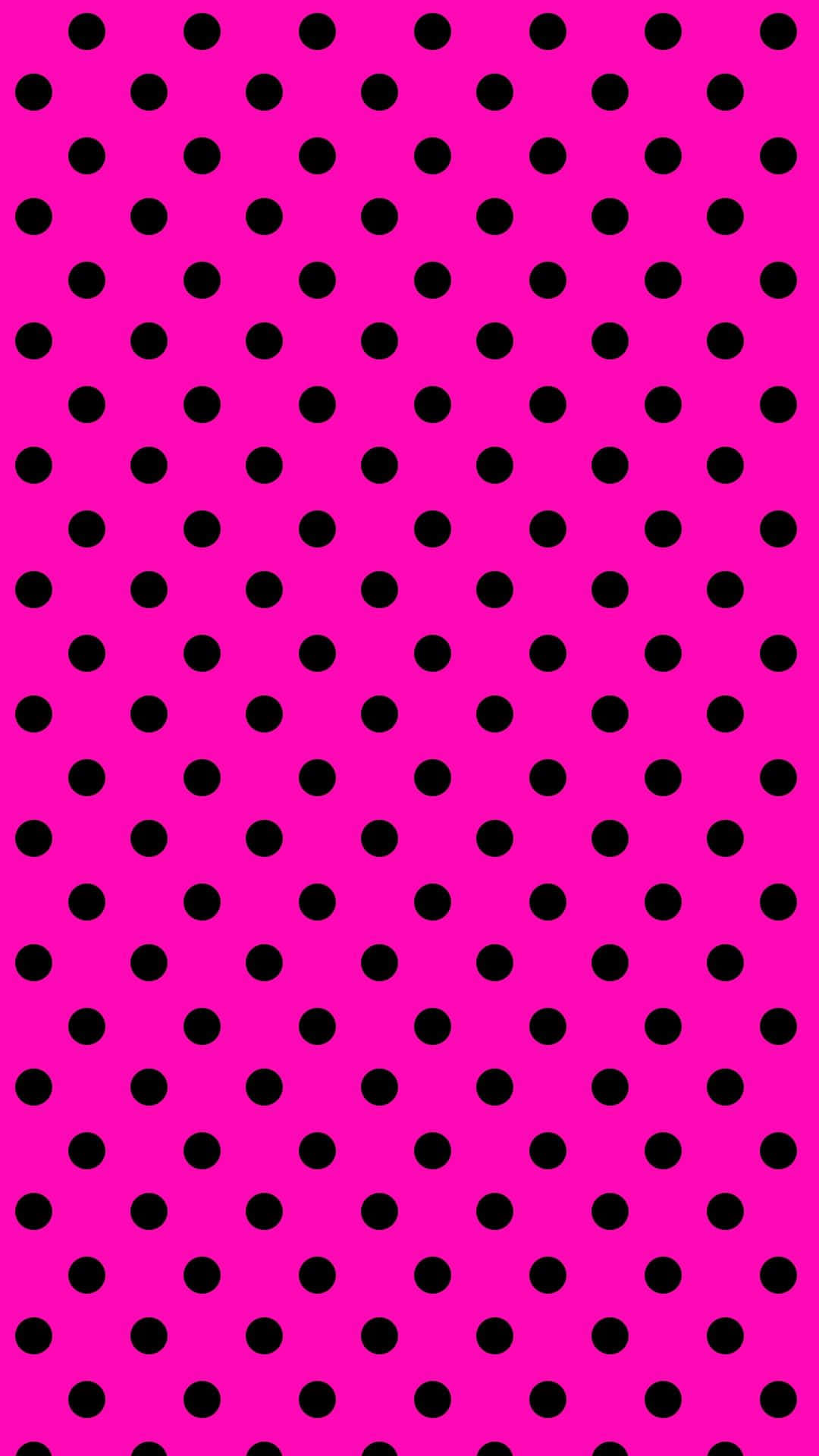 Pink Polka Dot, vibrant pink, black polka dots, Full HD Phone Wallpaper