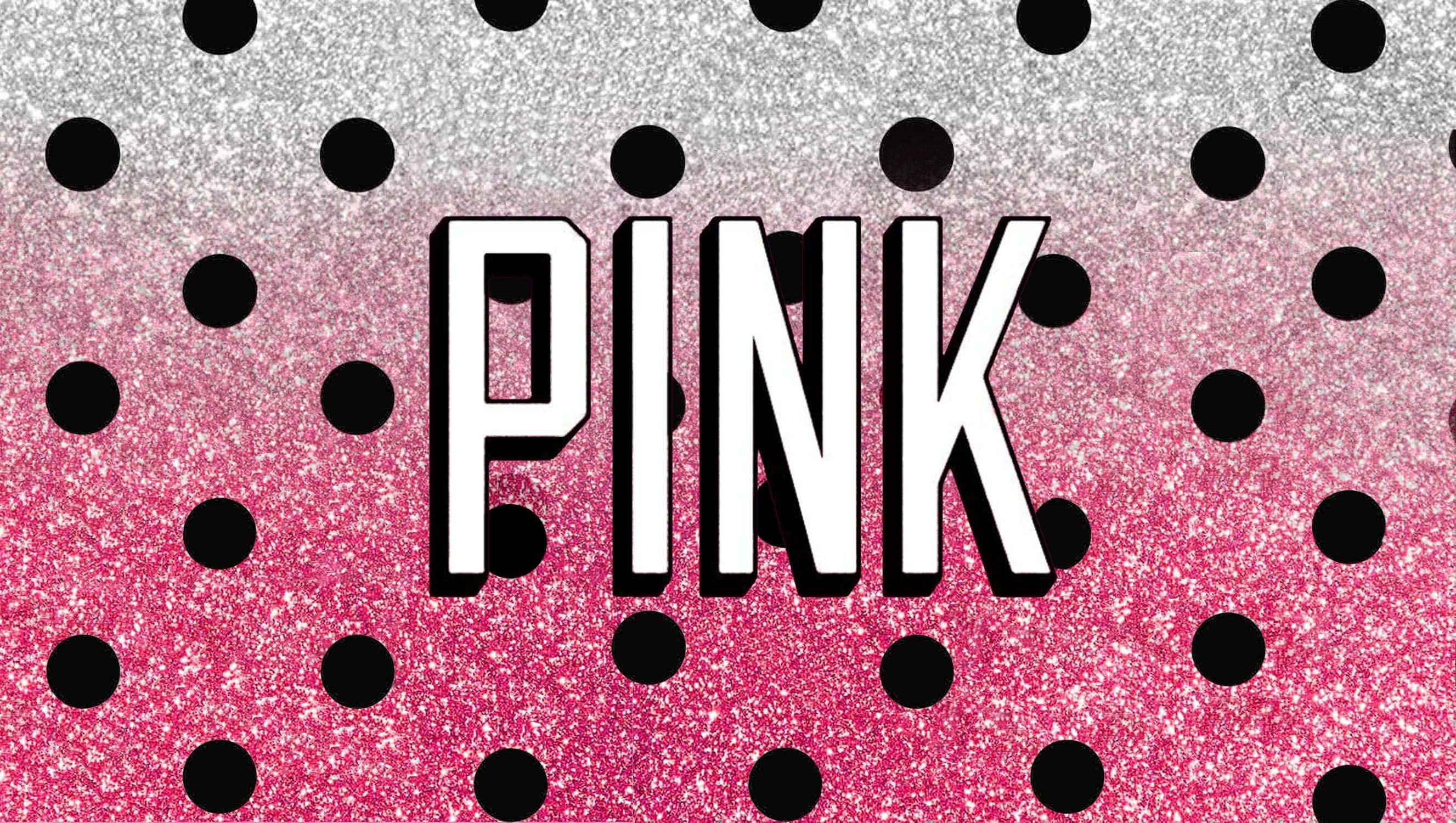 pink polka dots, glittery gradient, silver to hot pink, 2K Desktop Wallpaper