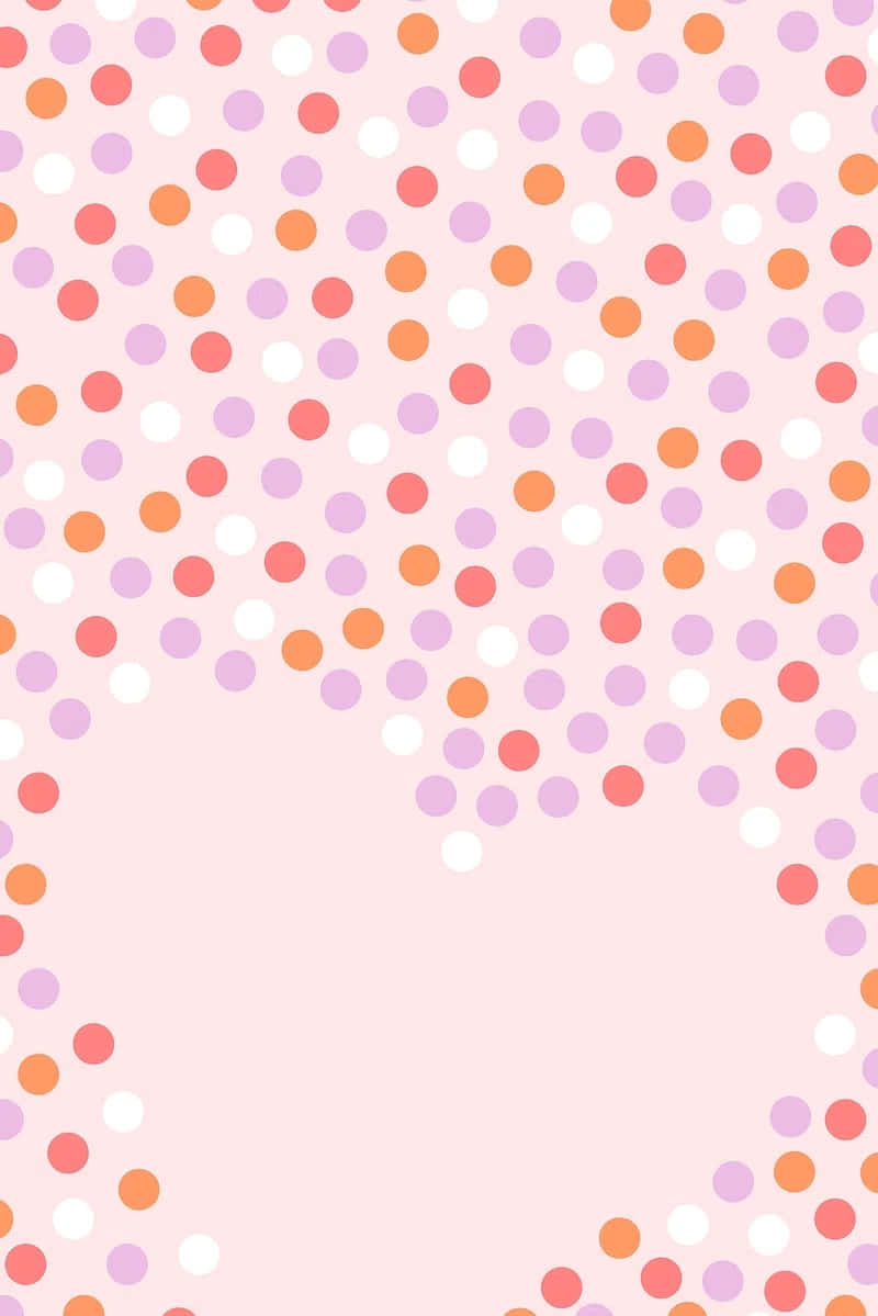 pink orange polka dots pattern, coral lavender, white polka dots, SD Phone Wallpaper