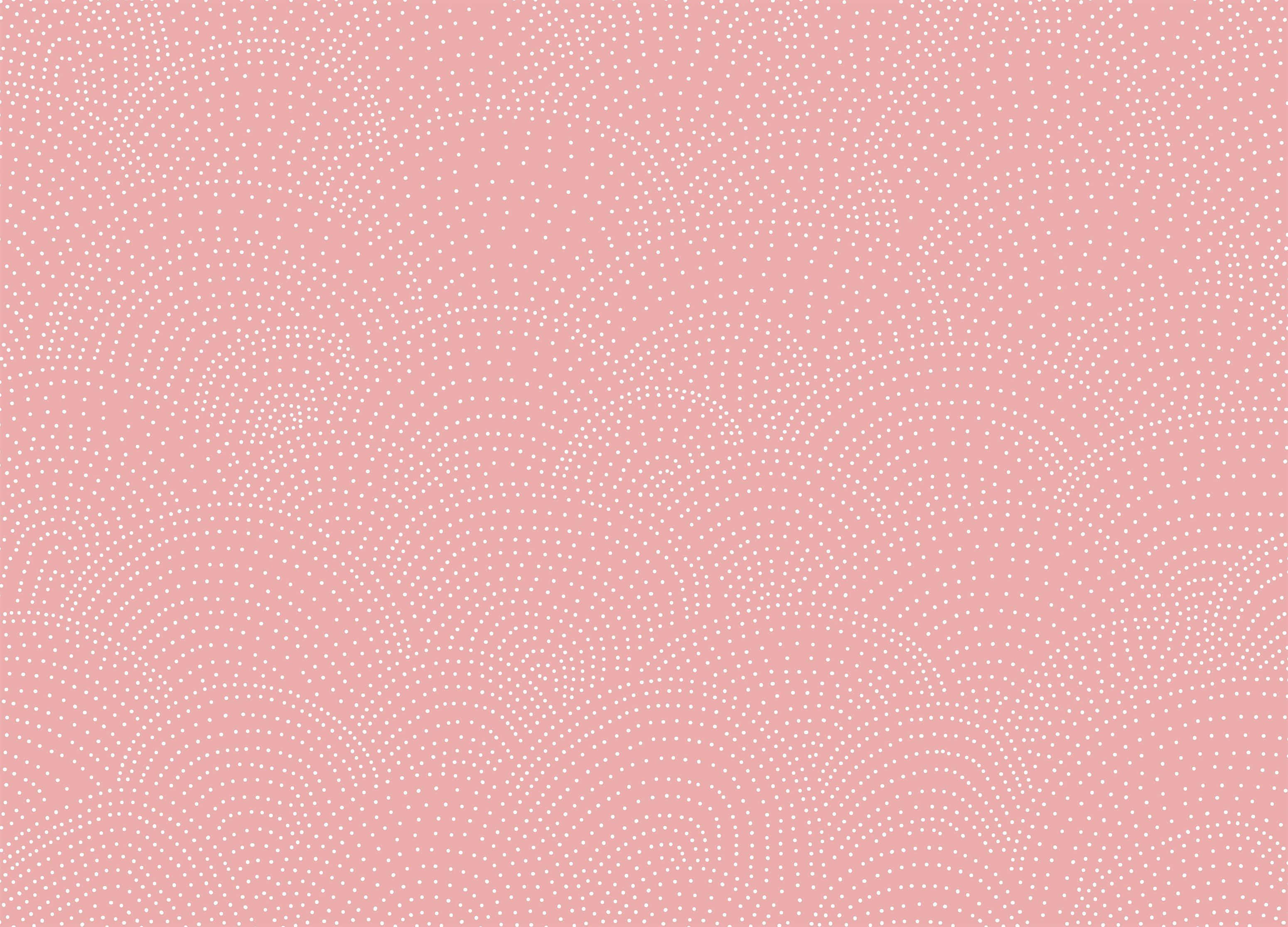pink polka dots, soft pink background, delicate white dotted wave patterns, 2K Desktop Wallpaper