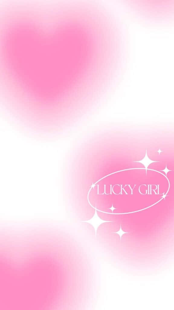 Pink Aura Lucky Girl Background, soft pink hearts, bright white background, SD Phone Wallpaper