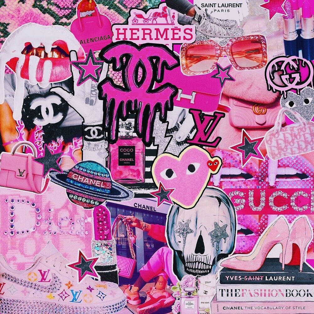 Pink Preppy, vibrant pink, luxury fashion items, SD Desktop Wallpaper