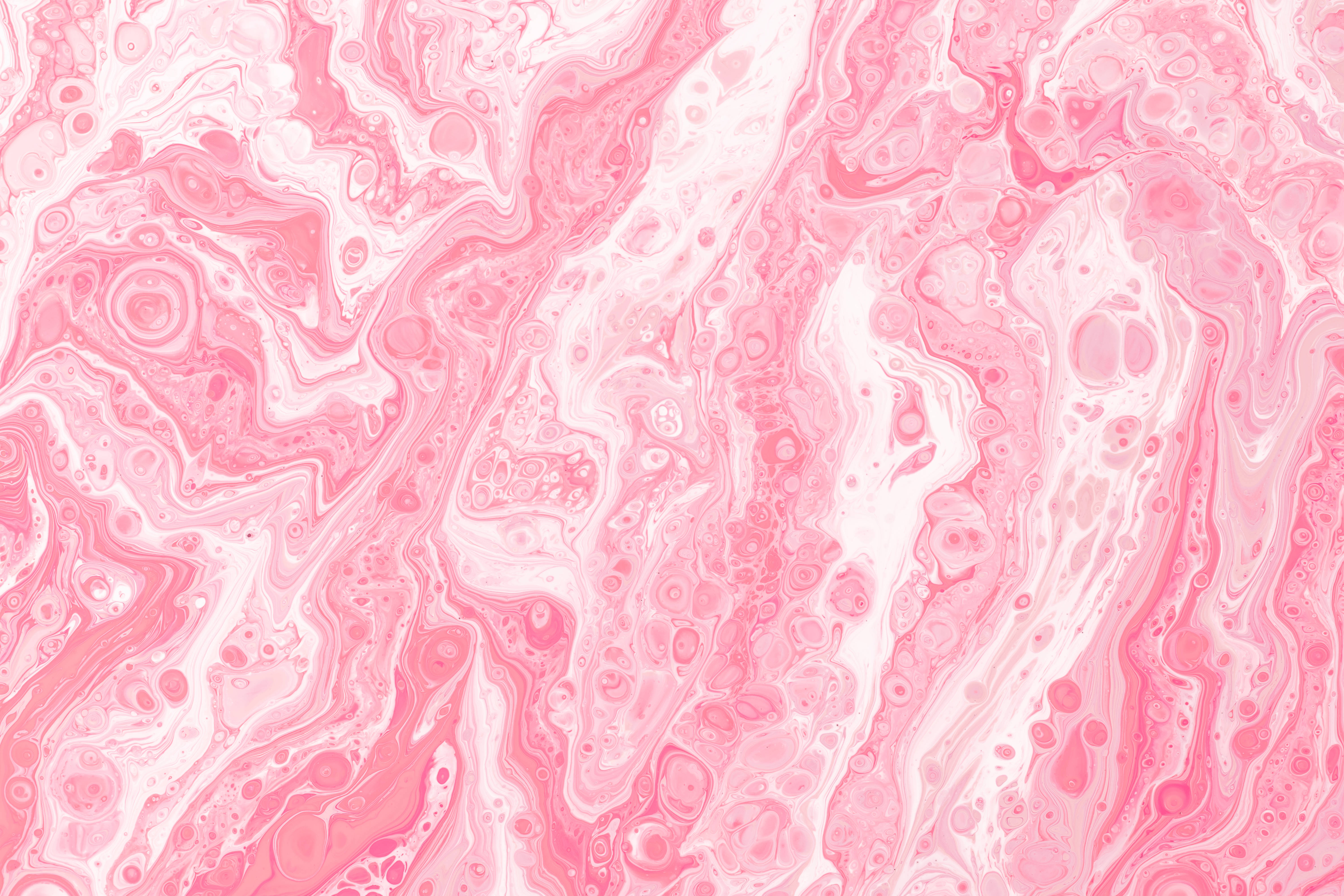 abstract kawaii pink painting, soft pink, white swirls, 5K Desktop Wallpaper