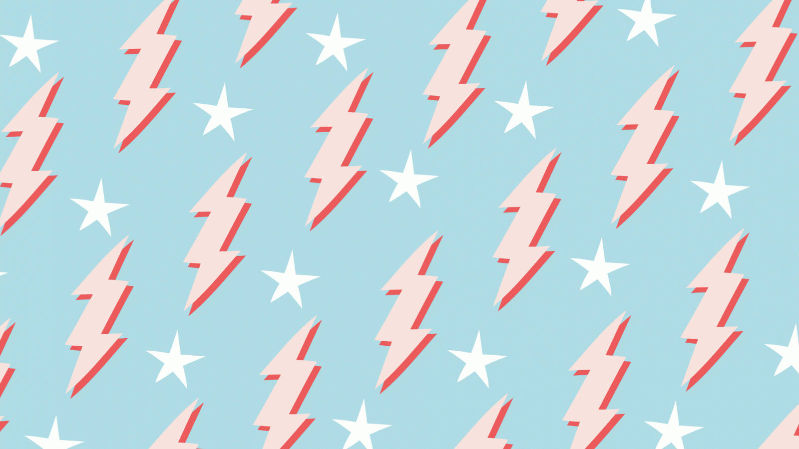 Pink Preppy, pink lightning bolts, white stars, HD Desktop Wallpaper