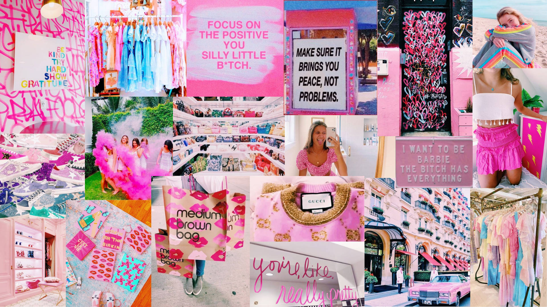 Pink Preppy, Barbie-inspired decor, vibrant pink, Full HD Desktop Wallpaper
