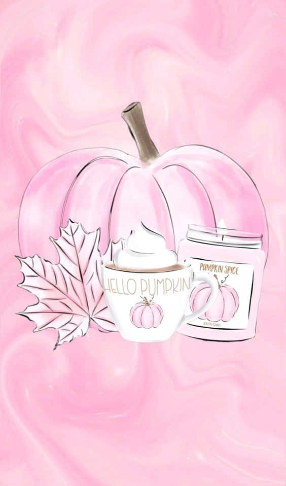 pink pumpkin, maple leaf, pumpkin spice candle, SD Phone Wallpaper