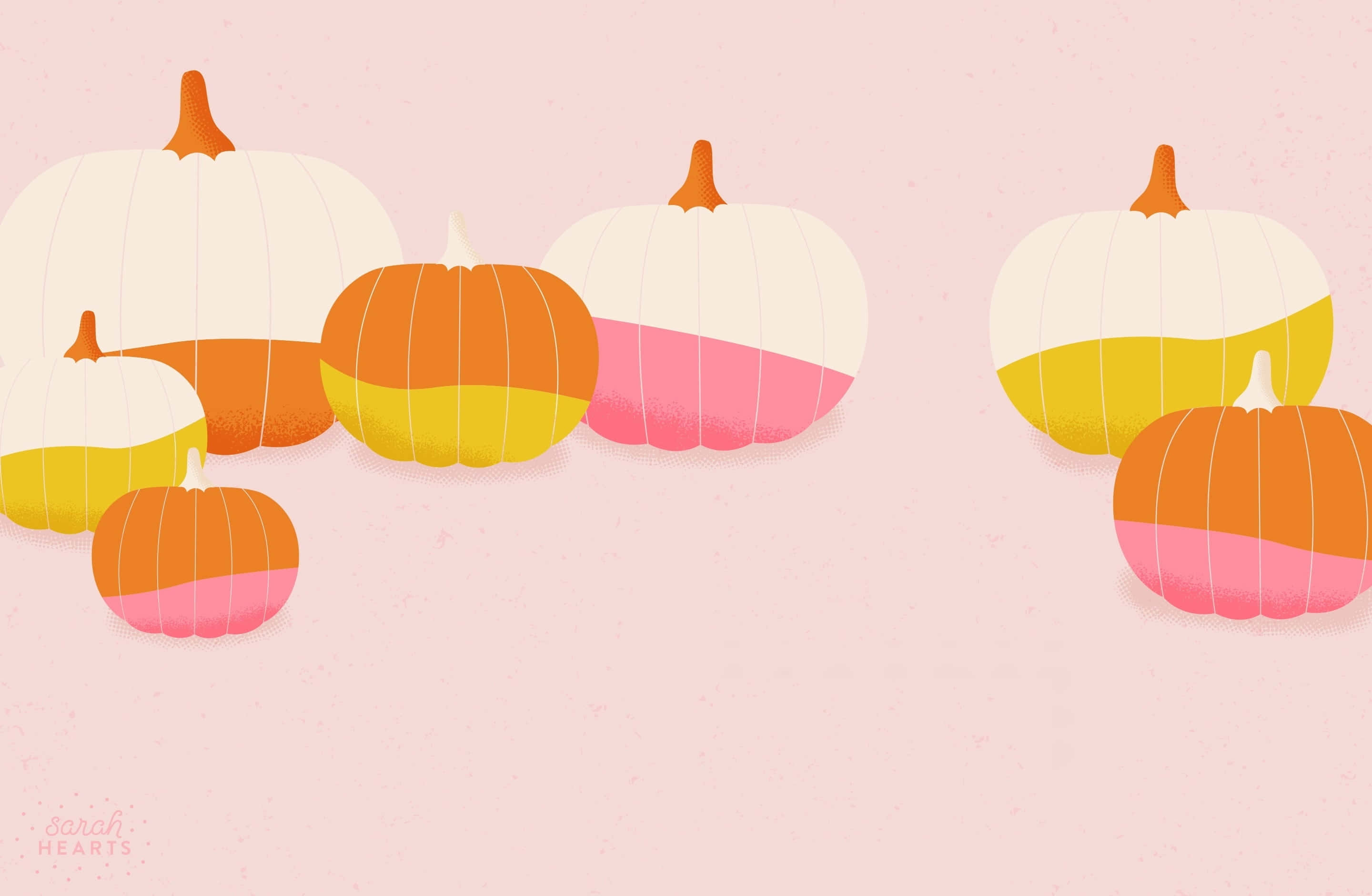 Pink Pumpkin, pastel orange, pink, 2K Desktop Wallpaper