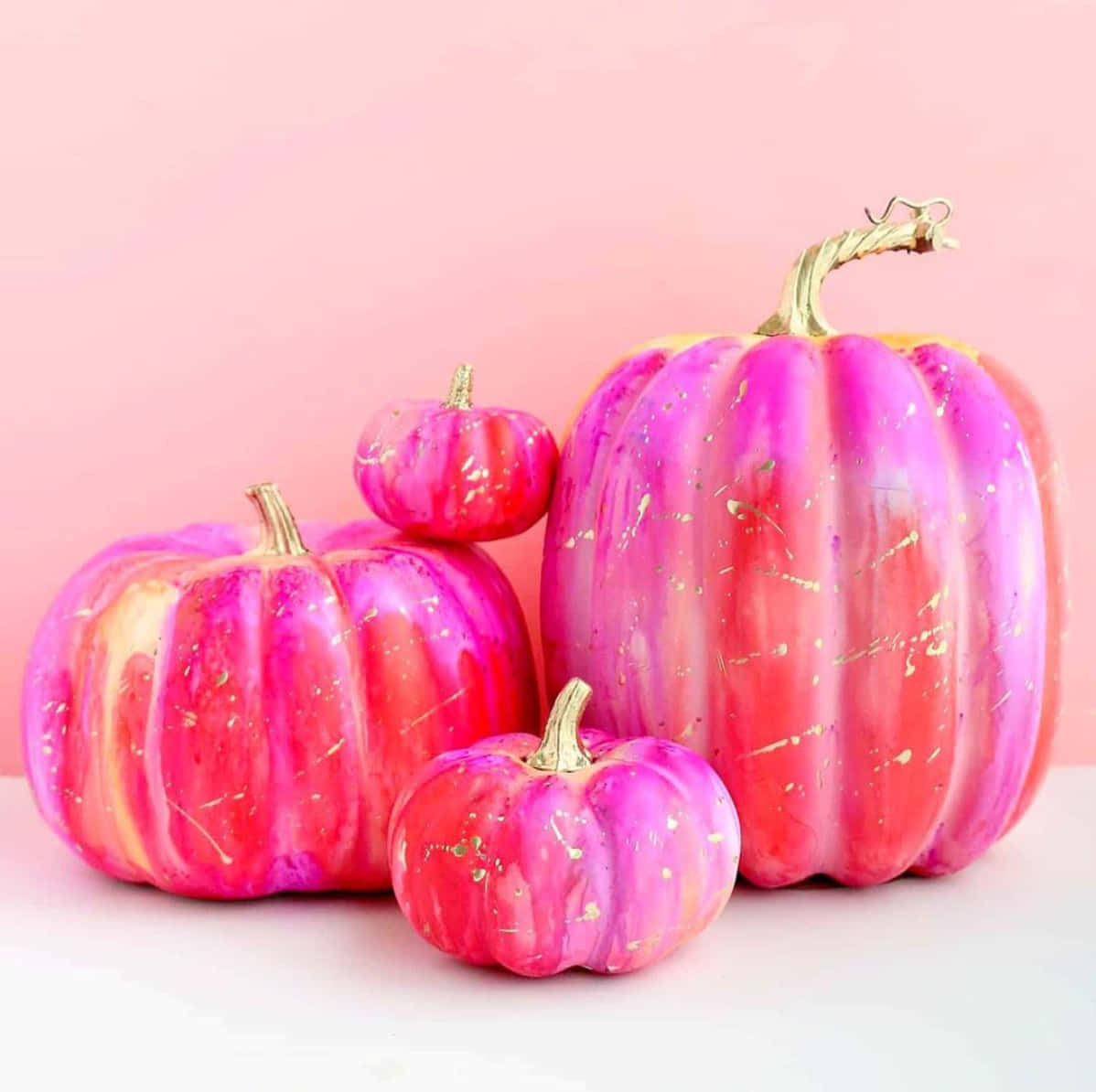 pink pumpkin, pink and red, gold flecks, SD Desktop Wallpaper