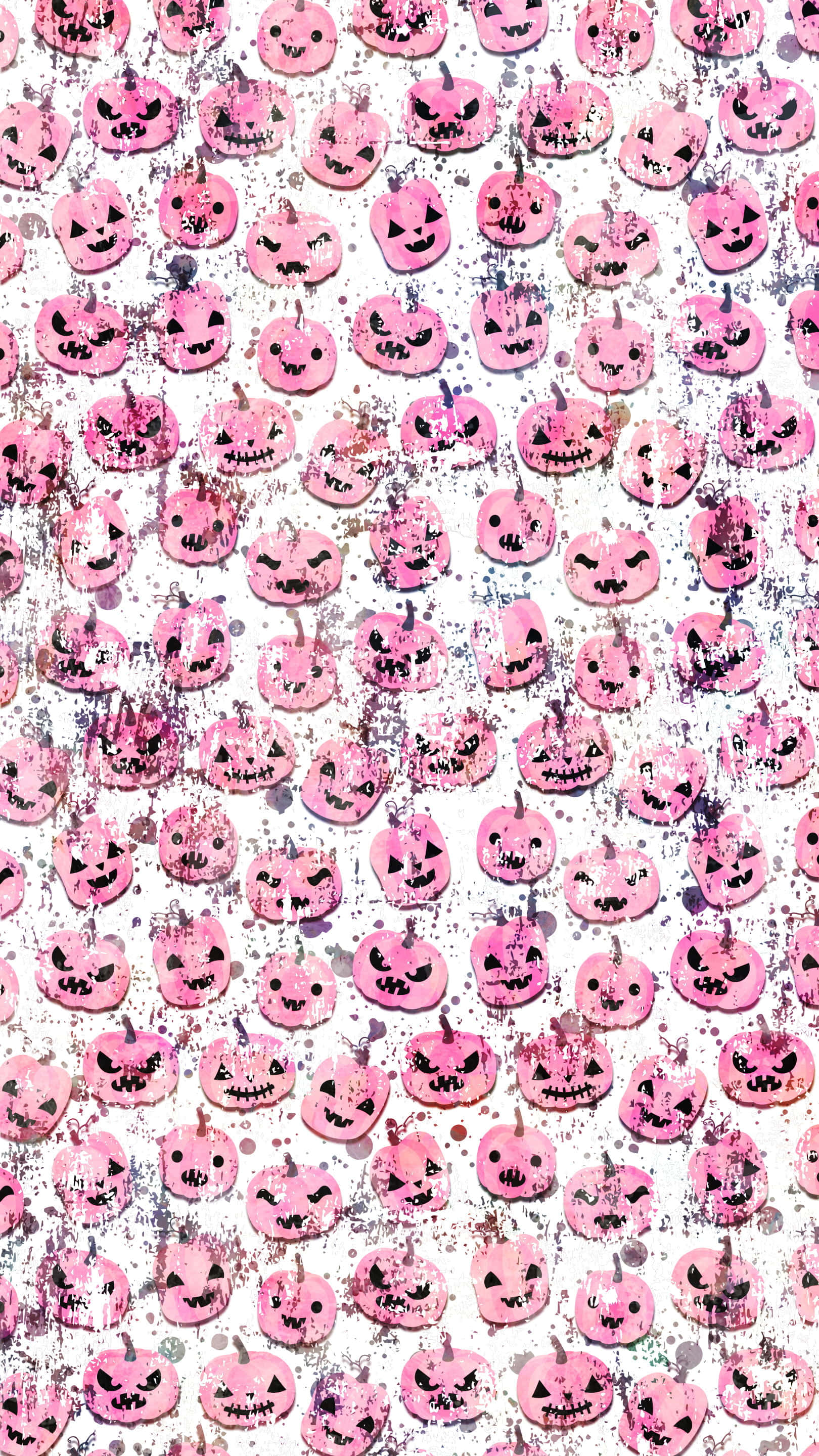 pink pumpkin, black eyes, grins, 2K Phone Wallpaper